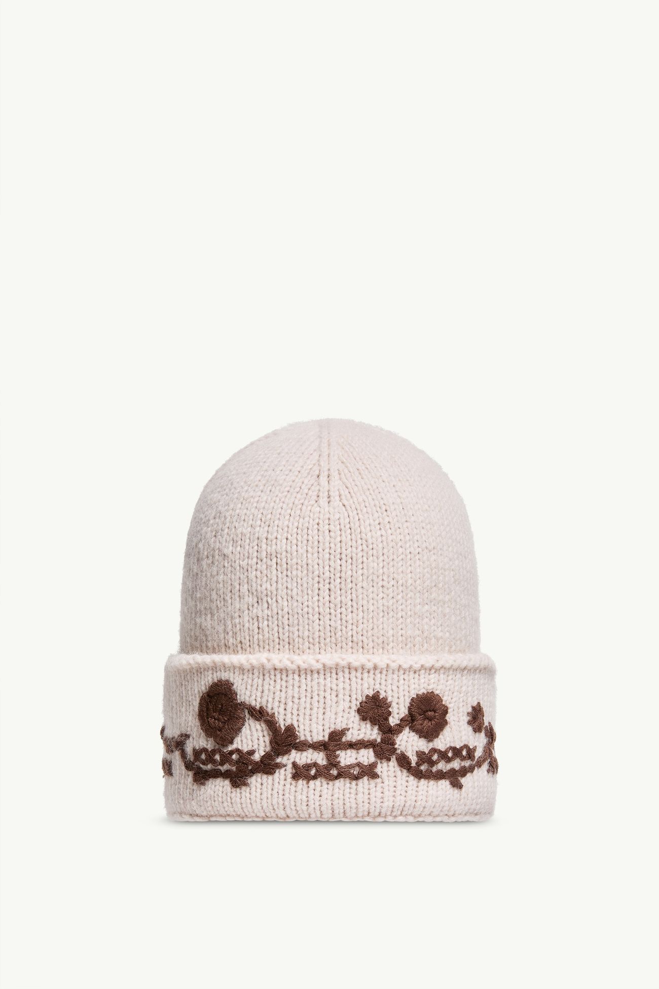 女士刺绣羊驼毛混纺针织便帽 女士 象牙白 Moncler 0