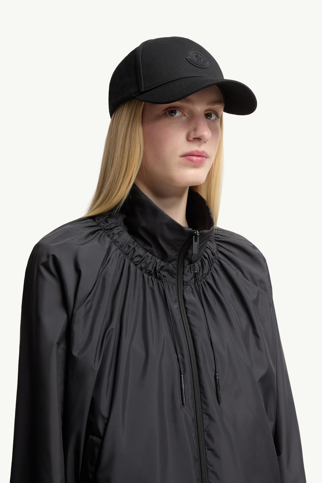 Gorra de béisbol de algodón con logotipo de silicona Mujer Negro Moncler 1