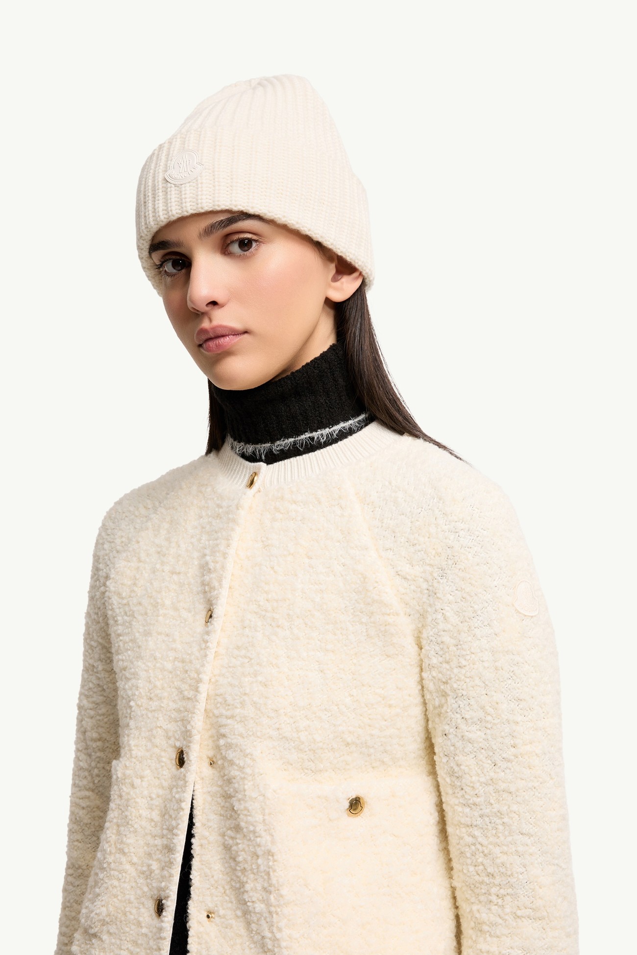Berretto in misto lana e cashmere Donna Bianco Moncler 1