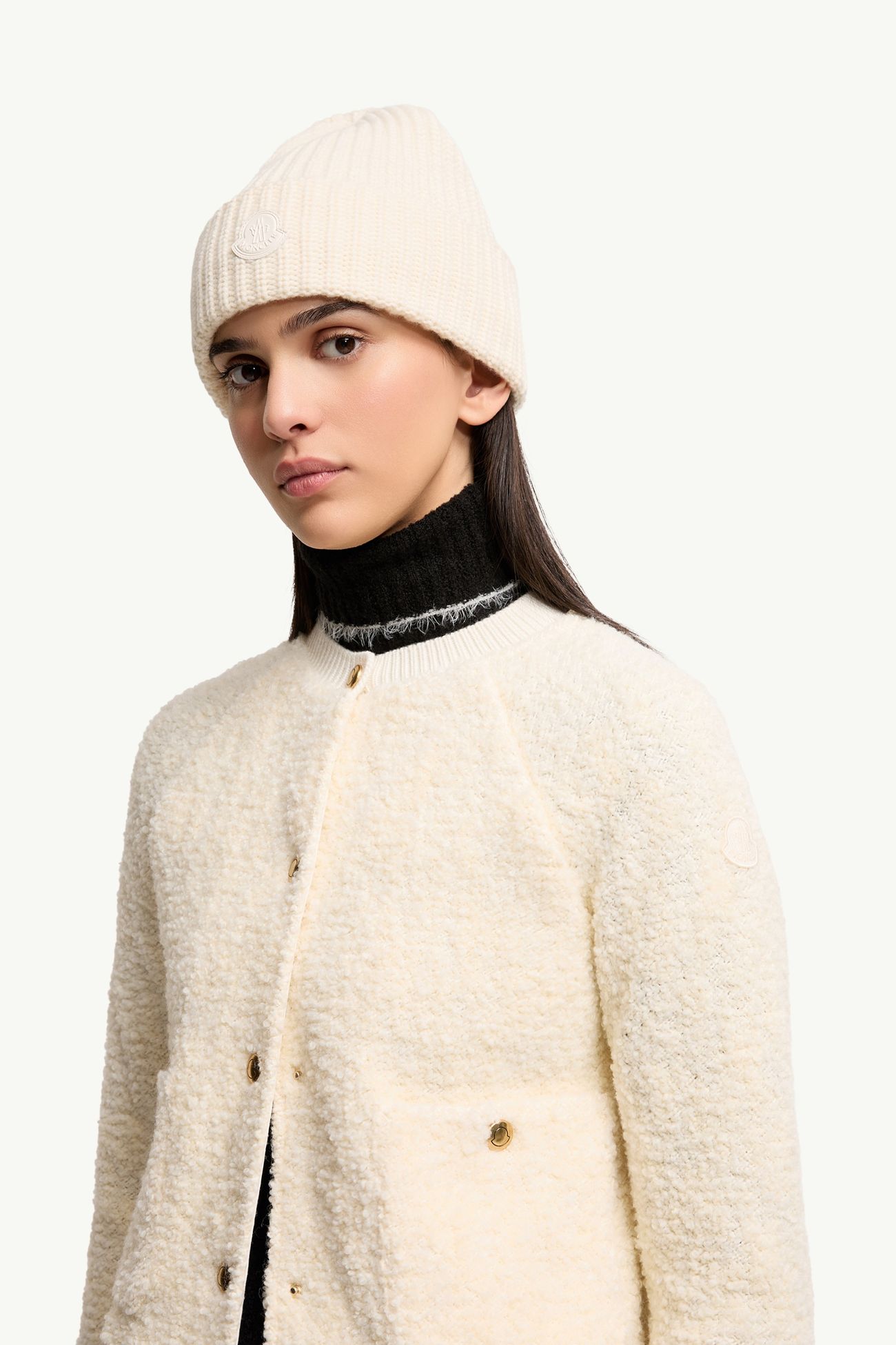 Wool & Cashmere Blend Beanie Women White Moncler 1