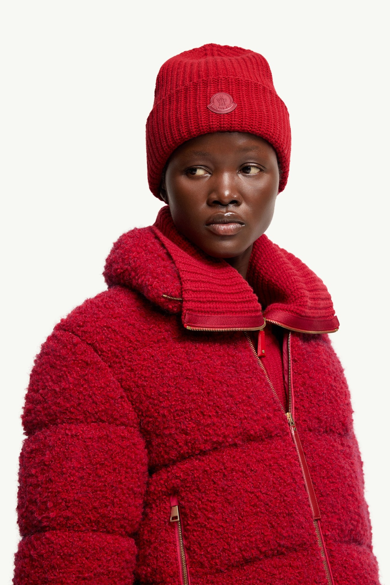 Wool & Cashmere Blend Beanie Women Red Moncler 1