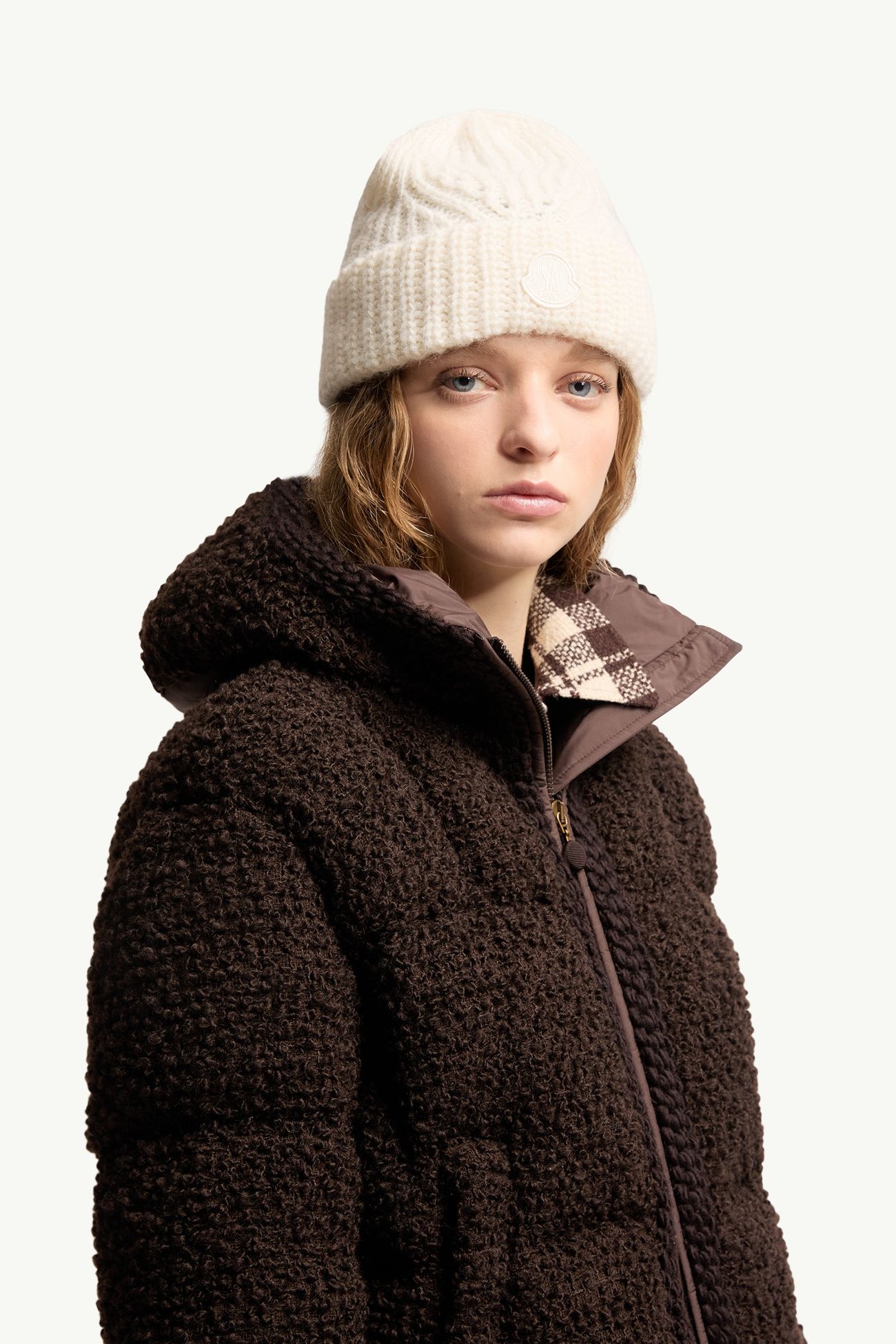 女士羊驼毛和羊毛混纺便帽 女士 象牙白 Moncler 1