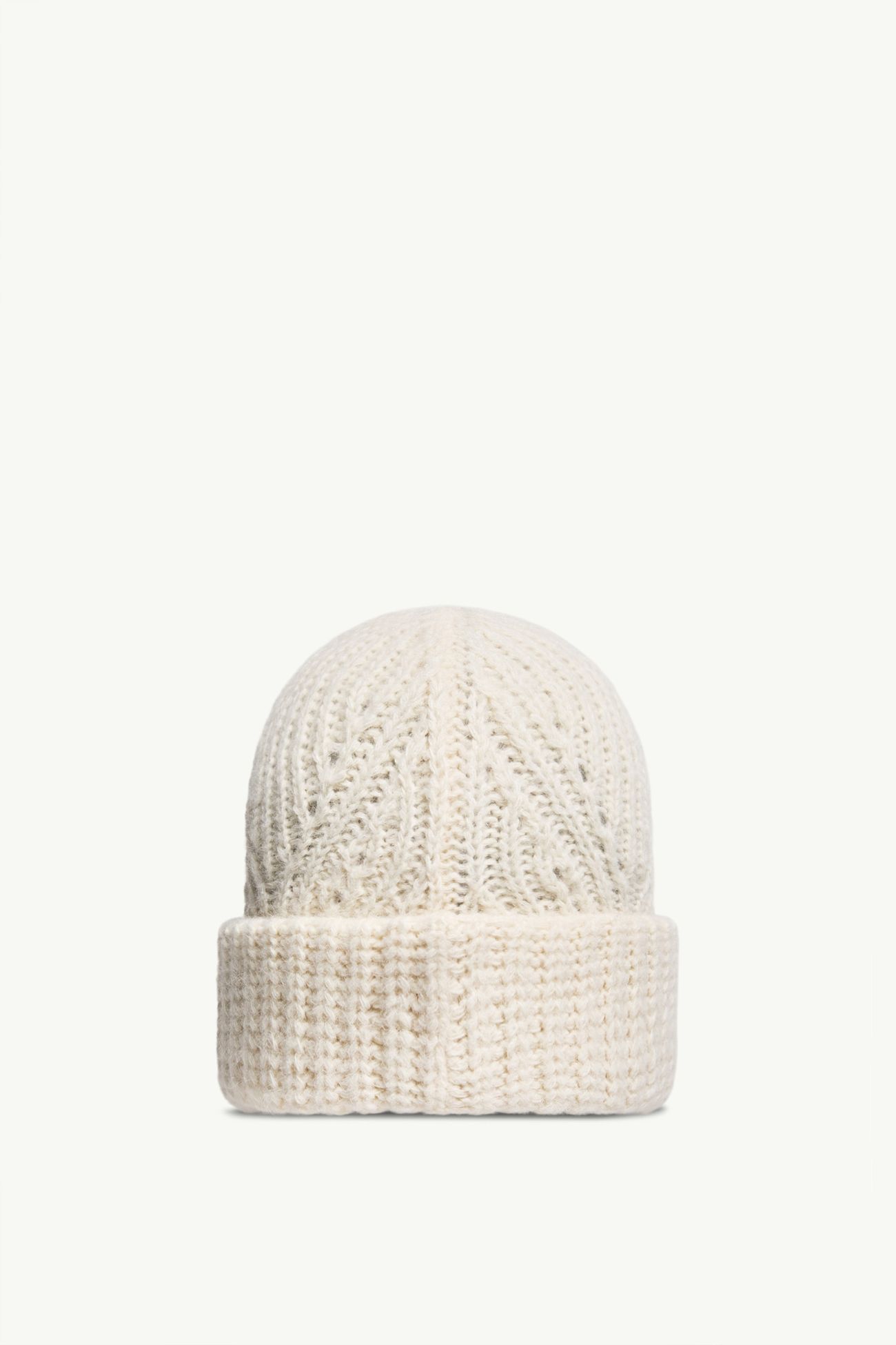 羊駝毛羊毛混紡冷帽 女士 象牙白色 Moncler 3