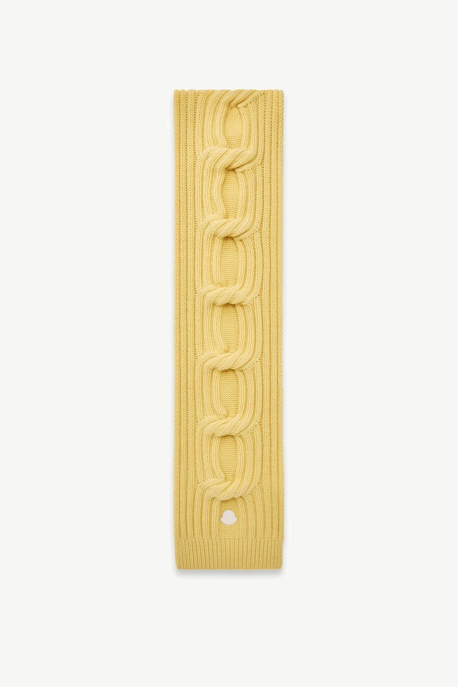 Chain Knit Wool & Cashmere Scarf Women Ochre Yellow Moncler, 1 of 0