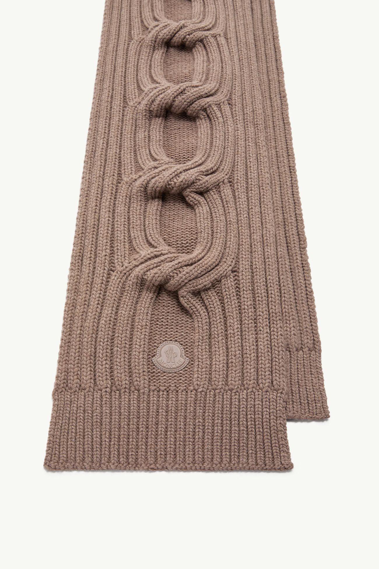 Sciarpa in maglia di lana e cashmere con lavorazione effetto catena Donna Marrone Moncler 2