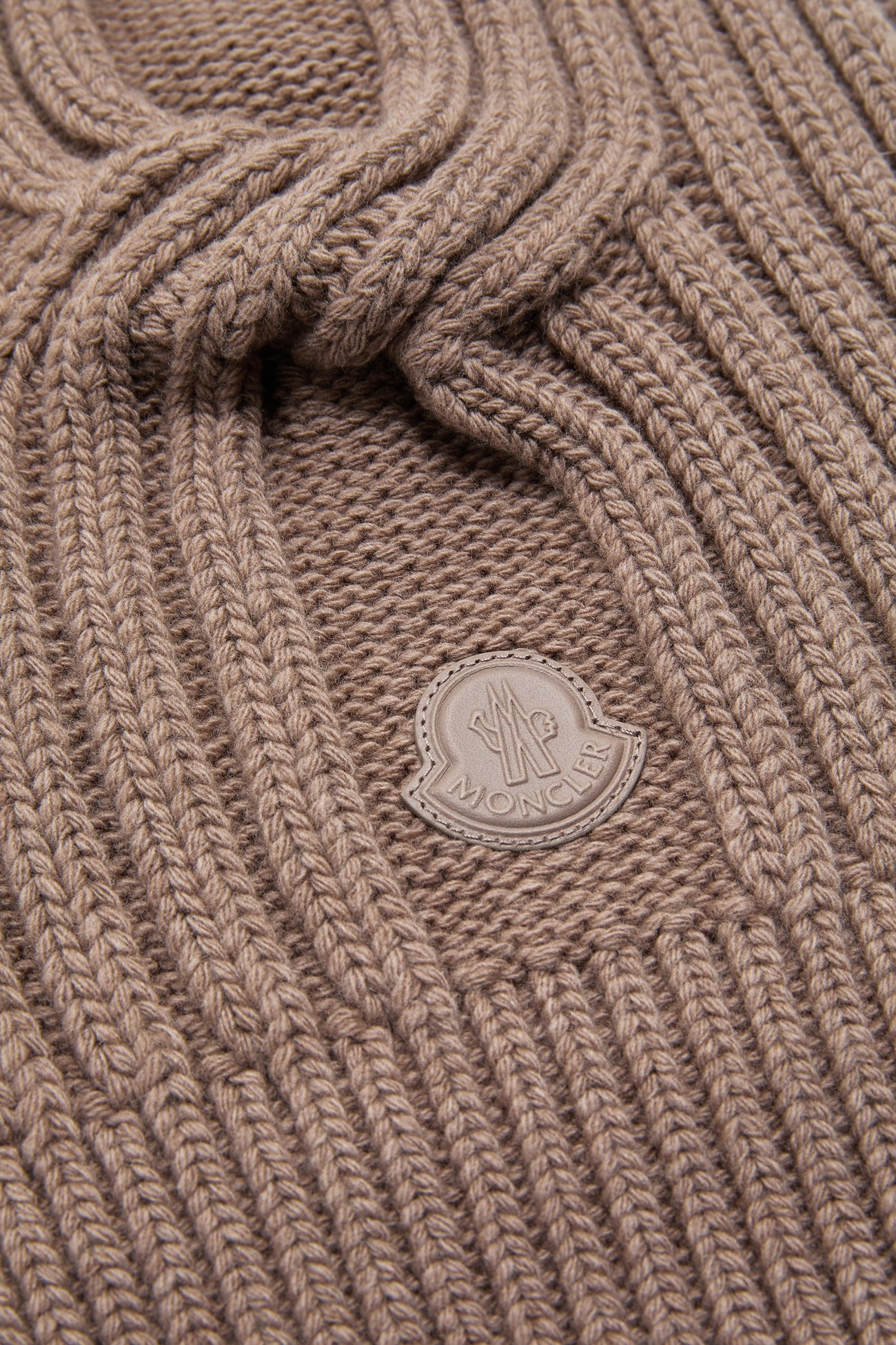Sciarpa in maglia di lana e cashmere con lavorazione effetto catena Donna Marrone Moncler 3
