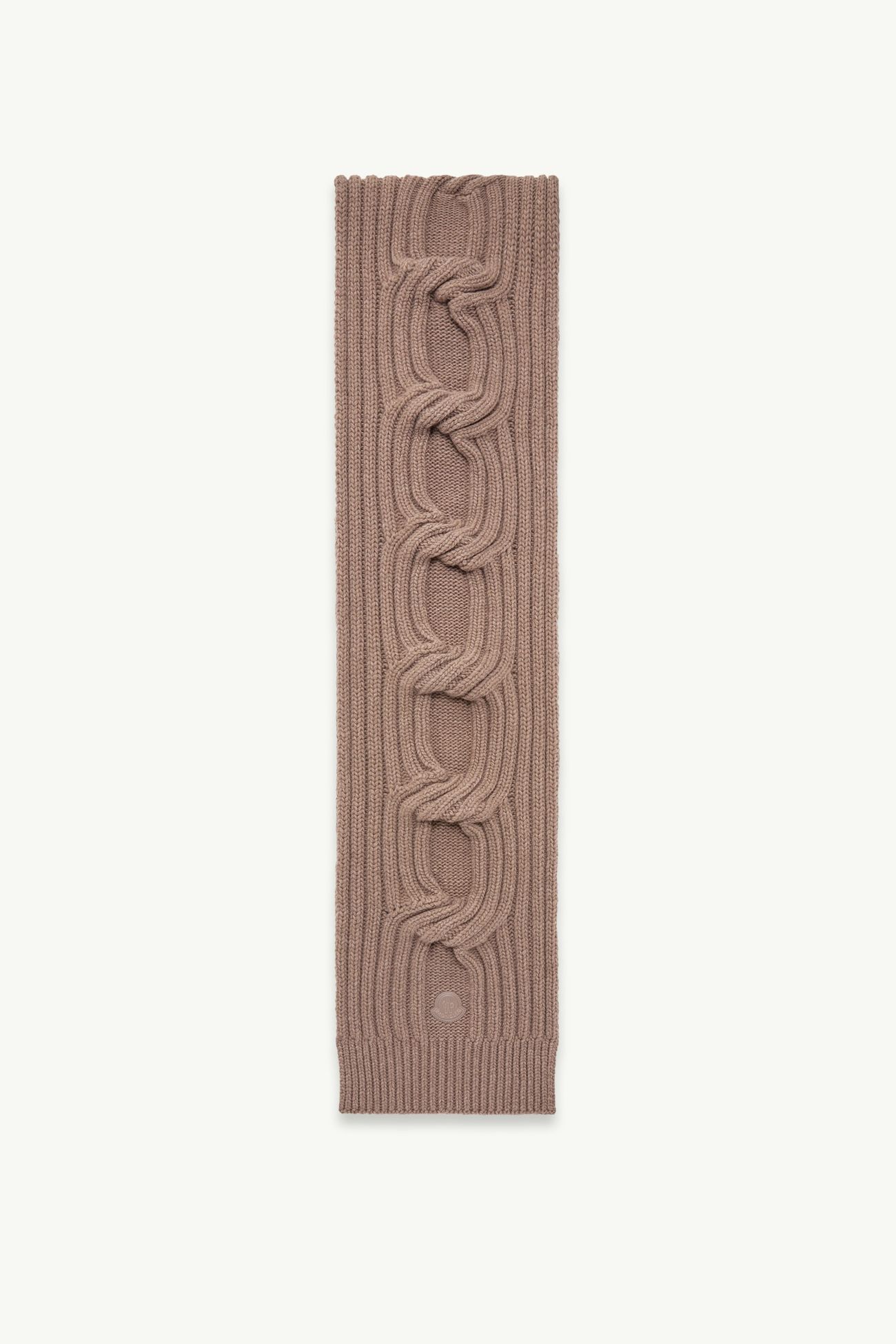 Bufanda de punto de lana y cachemira con cadena Mujer Marrón Moncler 0