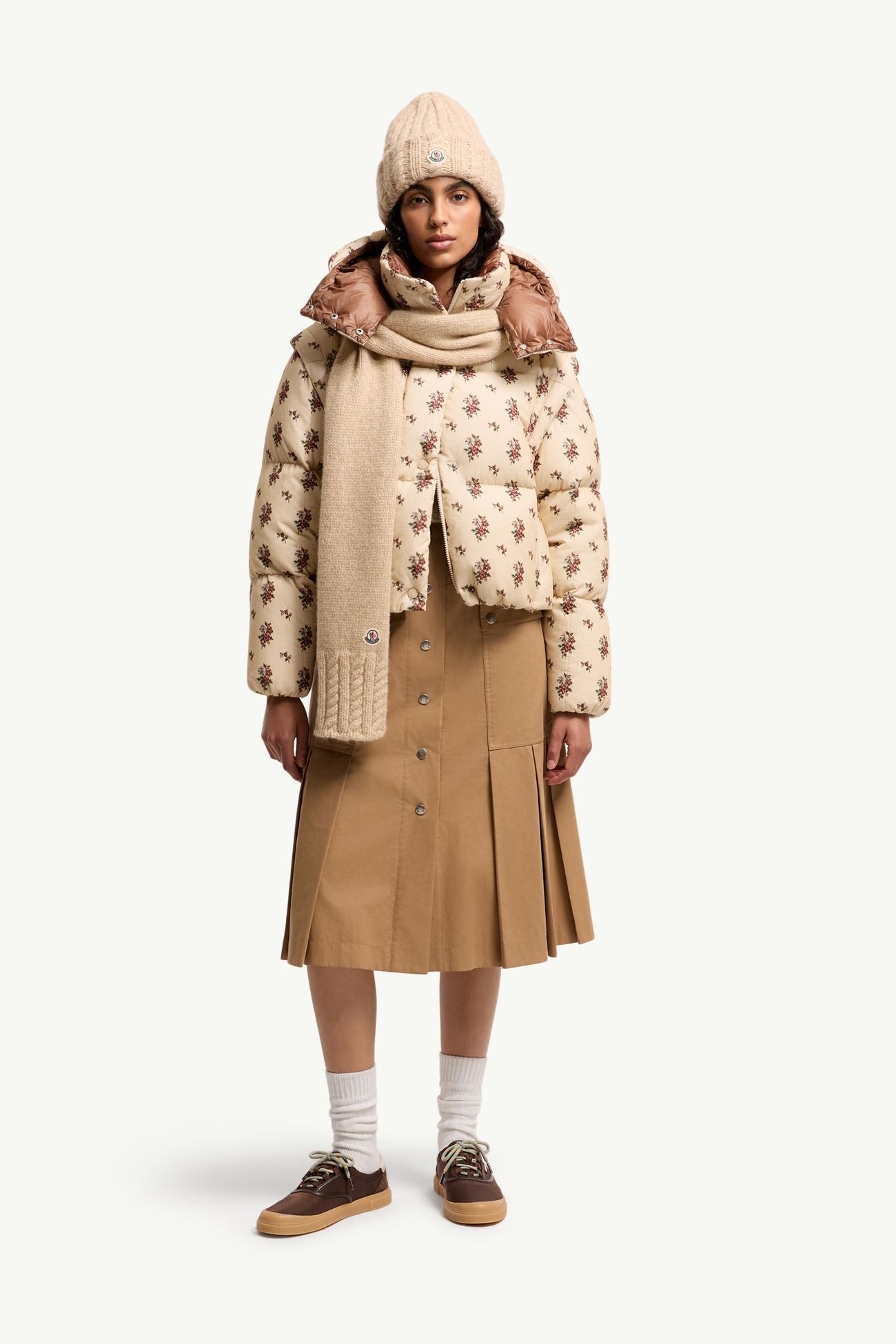 Bufanda de punto de mezcla de alpaca Mujer Beige Moncler 1