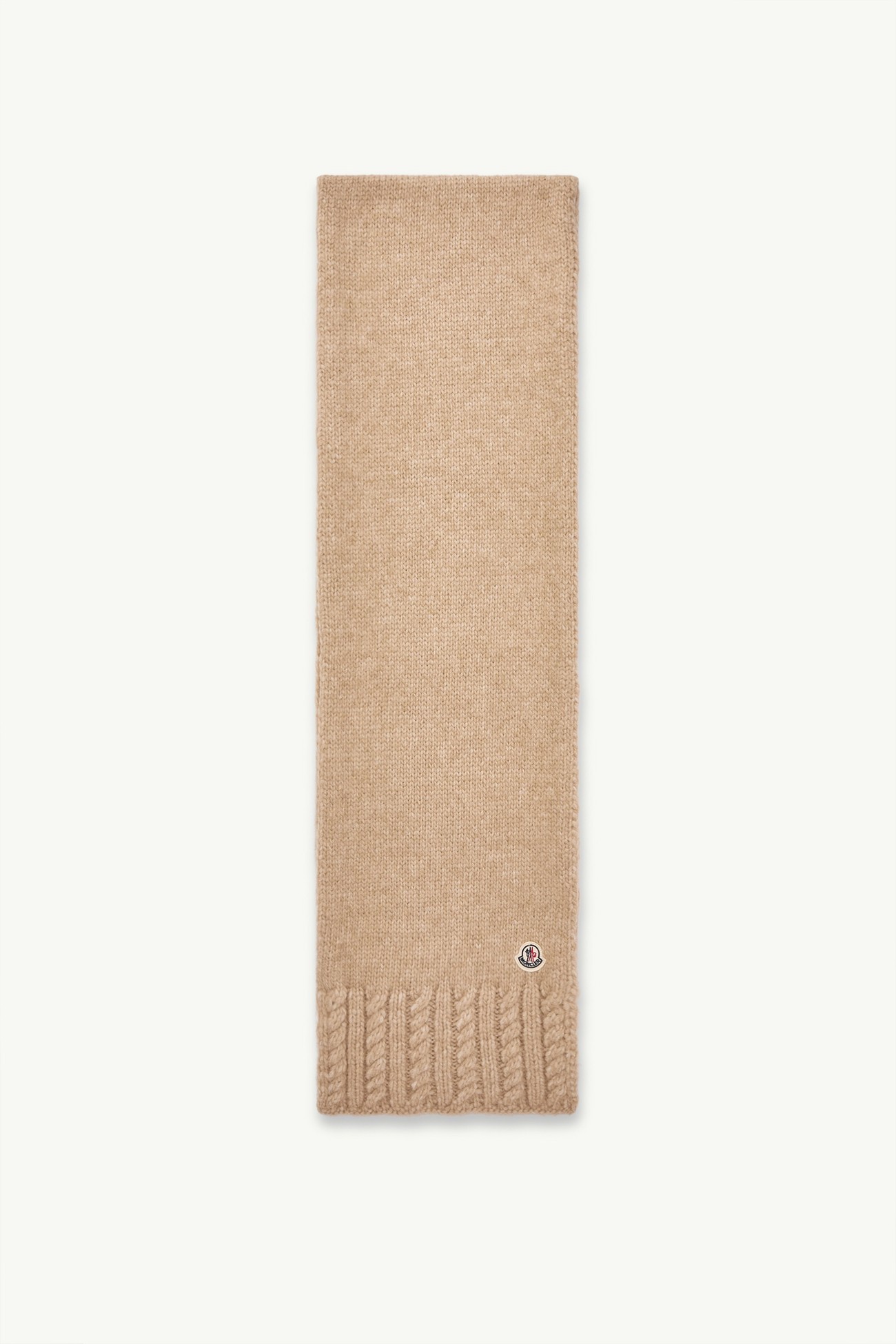 Alpaca Blend Knit Scarf Women Beige Moncler 0
