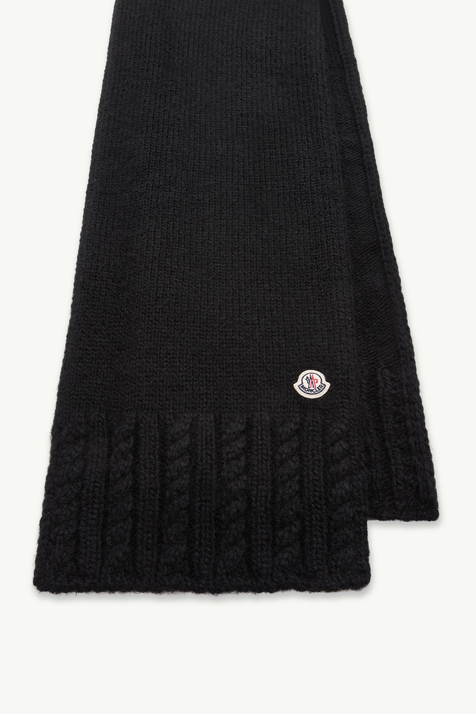 Black Alpaca Blend Knit Scarf - Scarves & Gloves for Women
