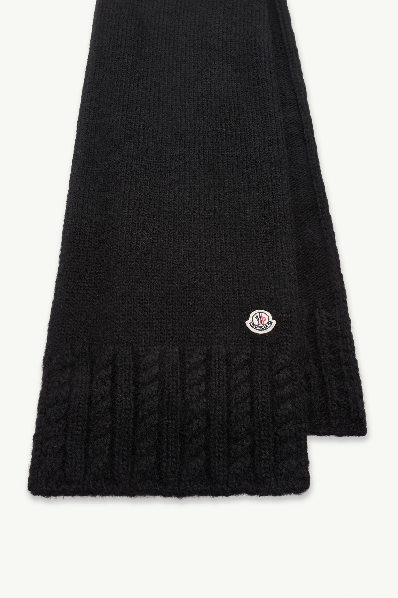 Alpaca Blend Knit Scarf Women Black Moncler 2
