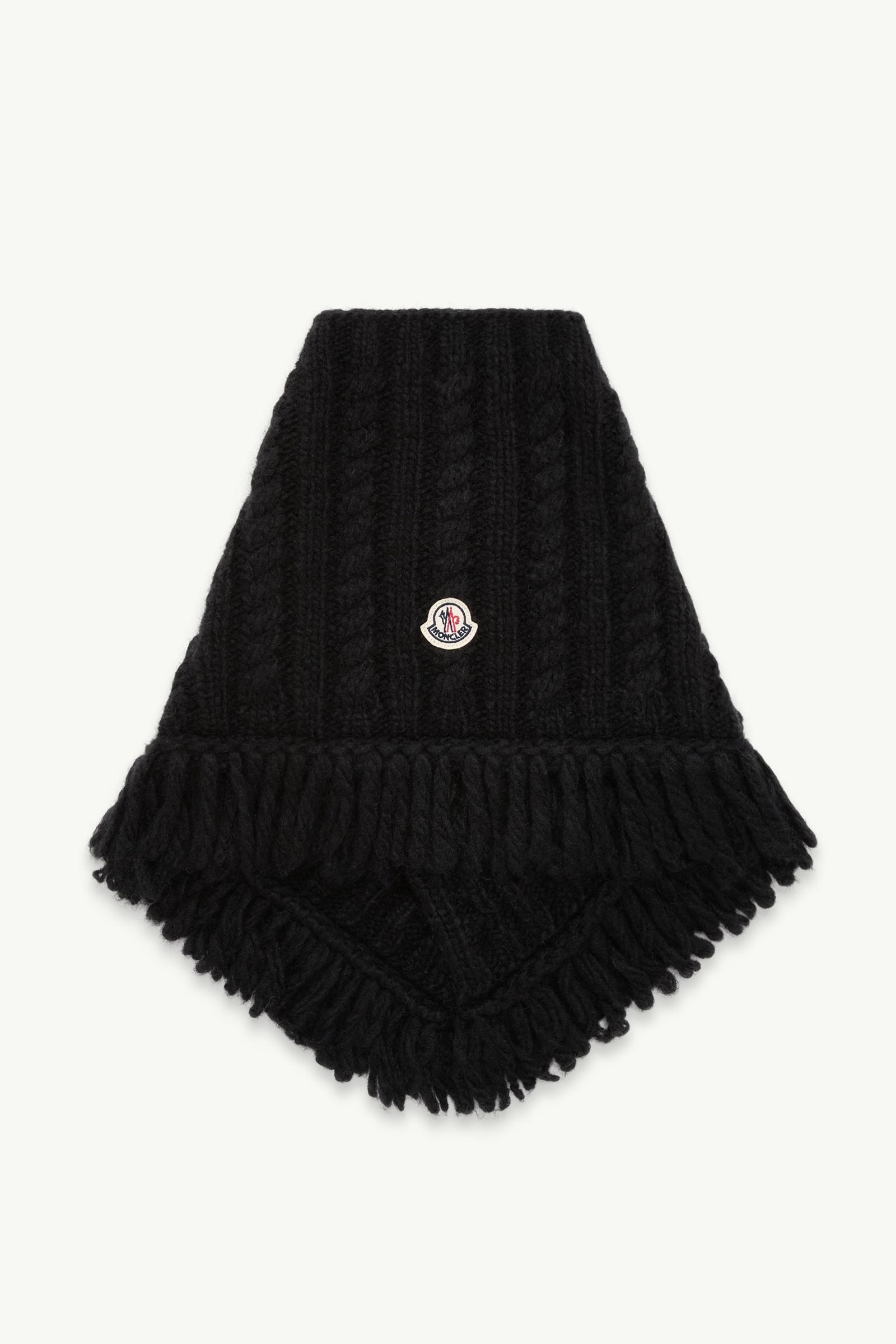 Black Cable Knit Alpaca Blend Neck Scarf - Scarves & Gloves for