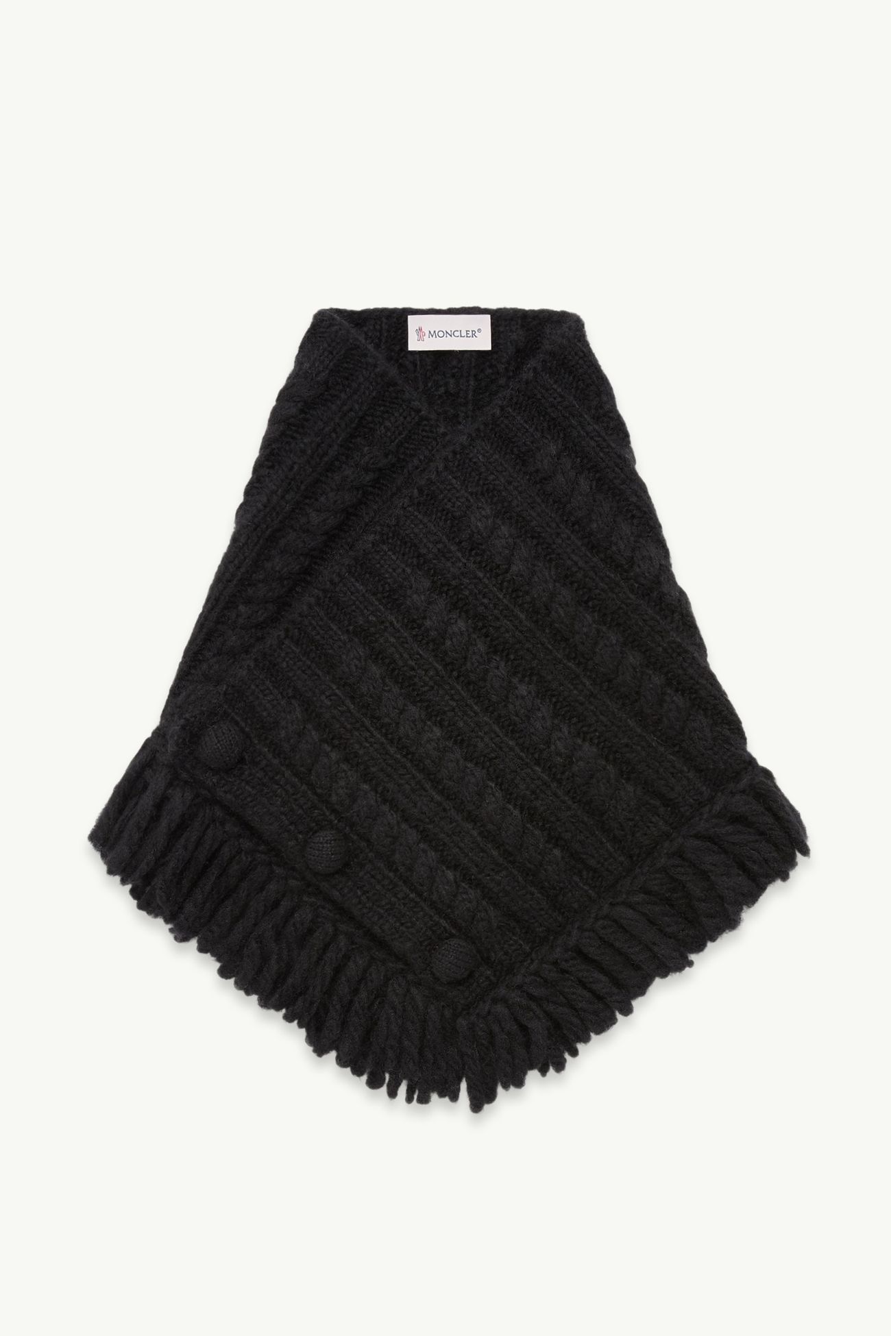 Cable Knit Alpaca Blend Neck Scarf Women Black Moncler 0