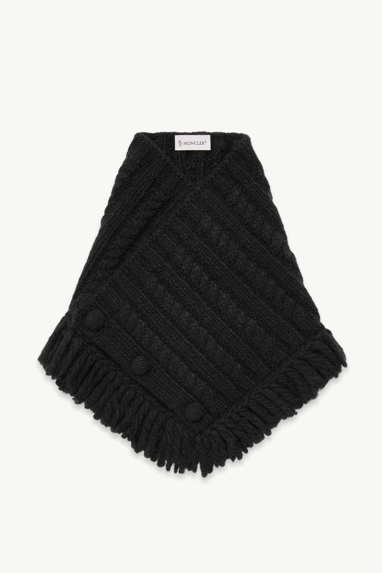 Sciarpa in misto alpaca a treccia Donna Nero Moncler 0