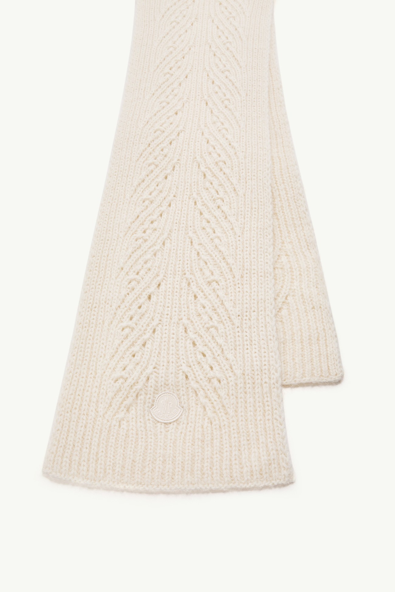 Wool Blend Scarf Women White Ivory Moncler 2