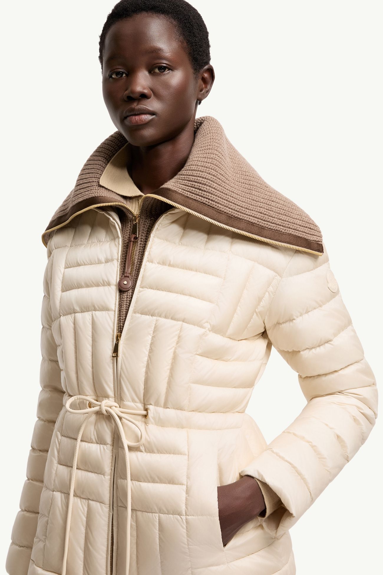 羊毛和山羊绒拉链围兜 女士 灰褐色 Moncler 0