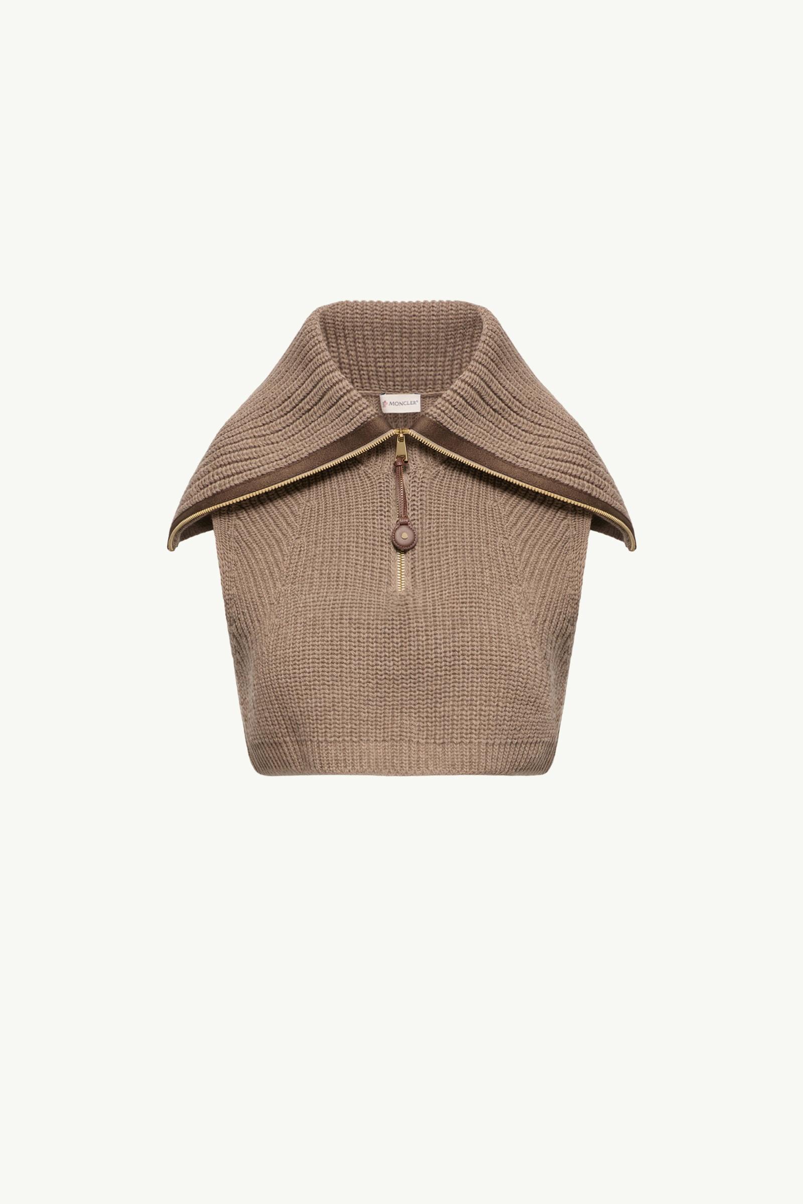 Wool & Cashmere Zip-Up Cape Women Taupe Moncler, 1 of 0