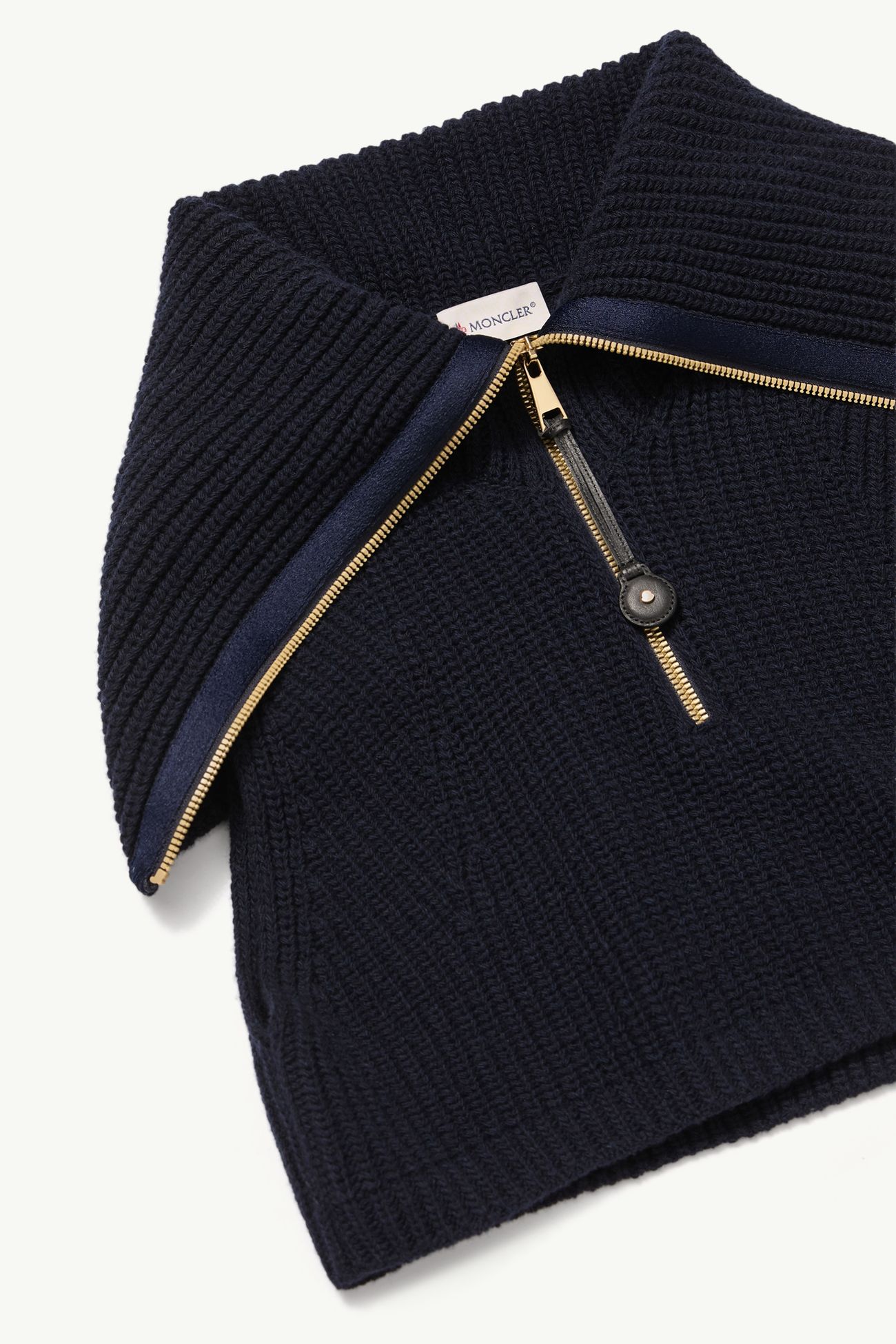 Wool & Cashmere Zip-Up Bib Women Dark Blue Moncler 1