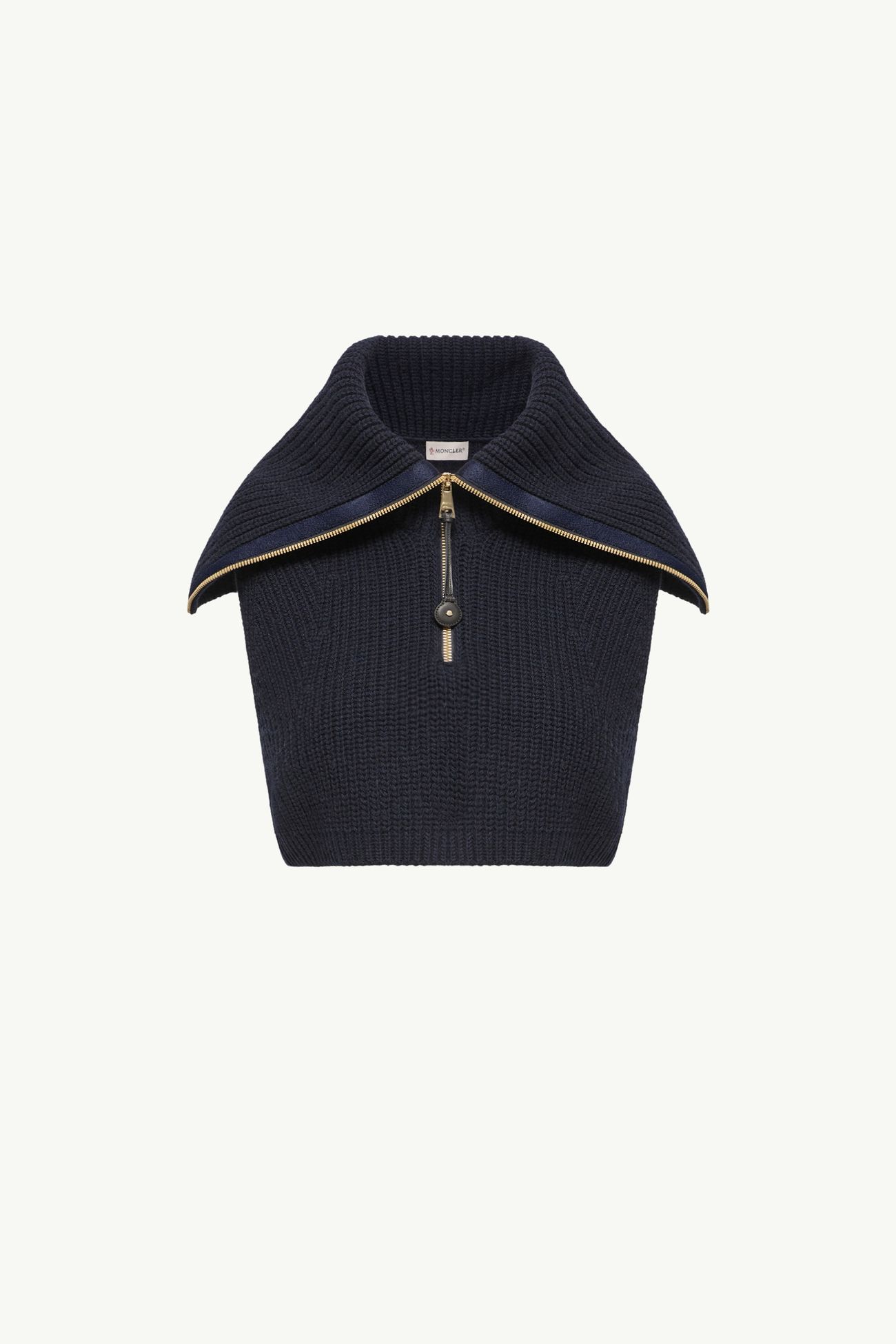 Wool & Cashmere Zip-Up Bib Women Dark Blue Moncler 2