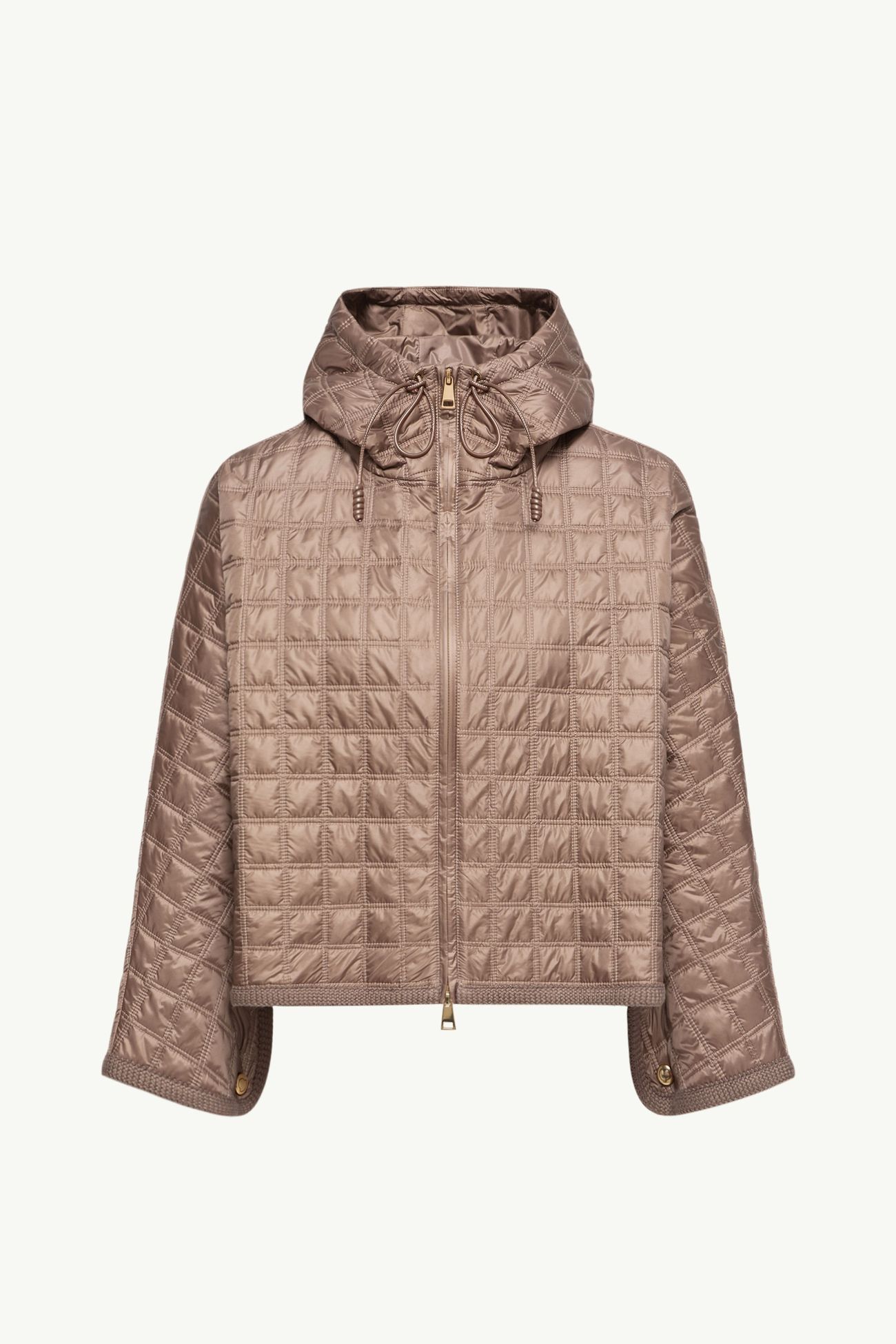 Cape à capuche et matelassage carré Femmes Marron Moncler 2
