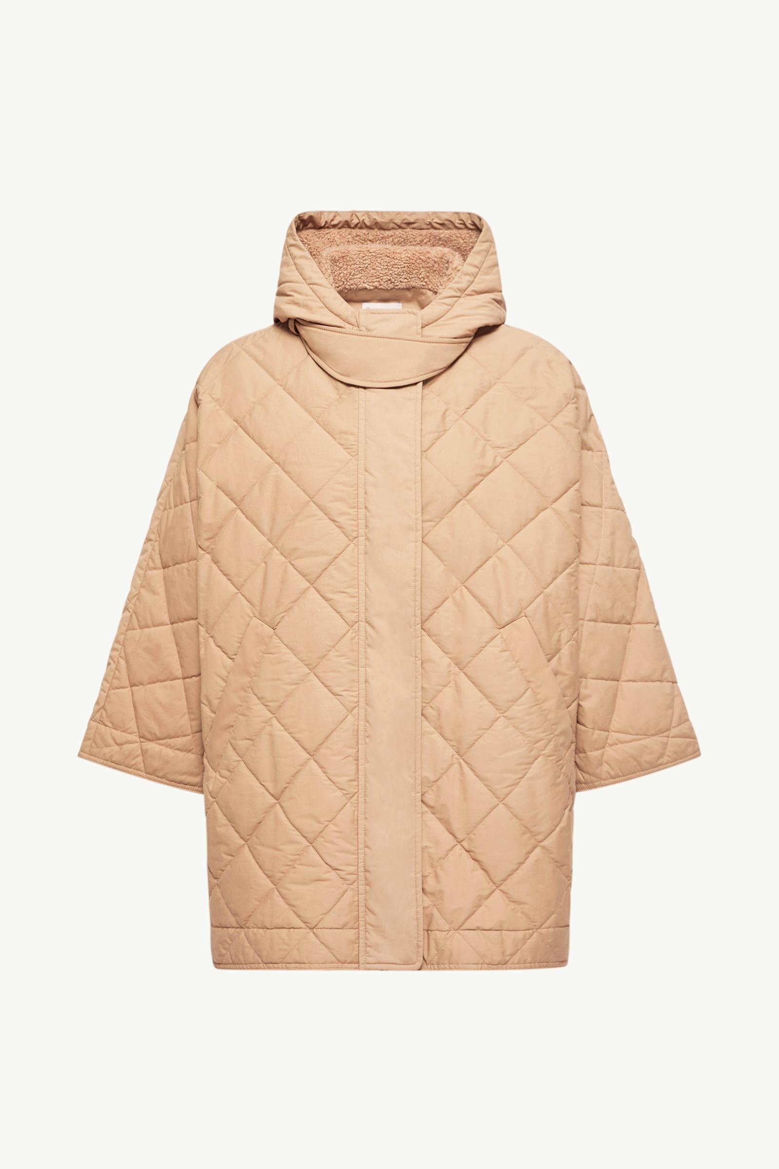 Diamond-Quilted Hooded Cape Women Beige Moncler, 1 of 0