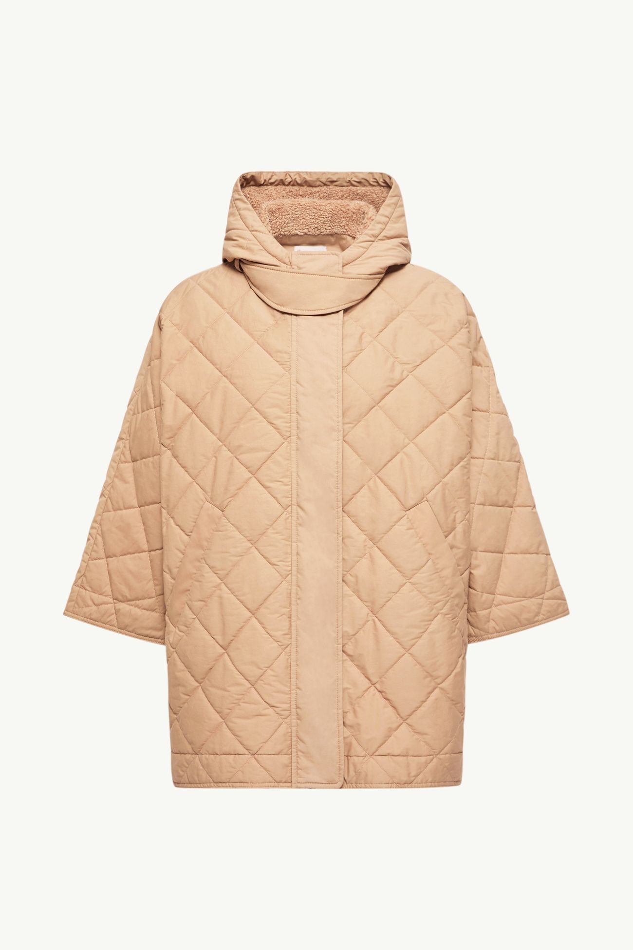 女士菱形绗缝连帽斗篷 女士 米色 Moncler 2