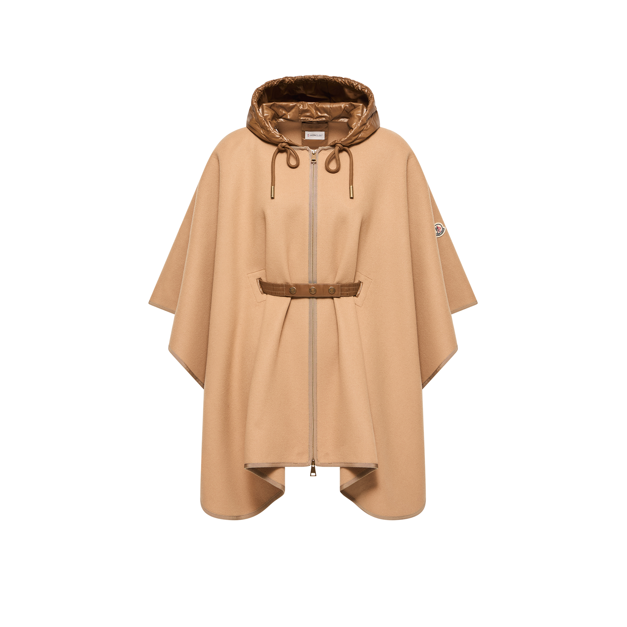 Moncler   Padded Wool Blend Cape for Women in Beige, Size: One Size