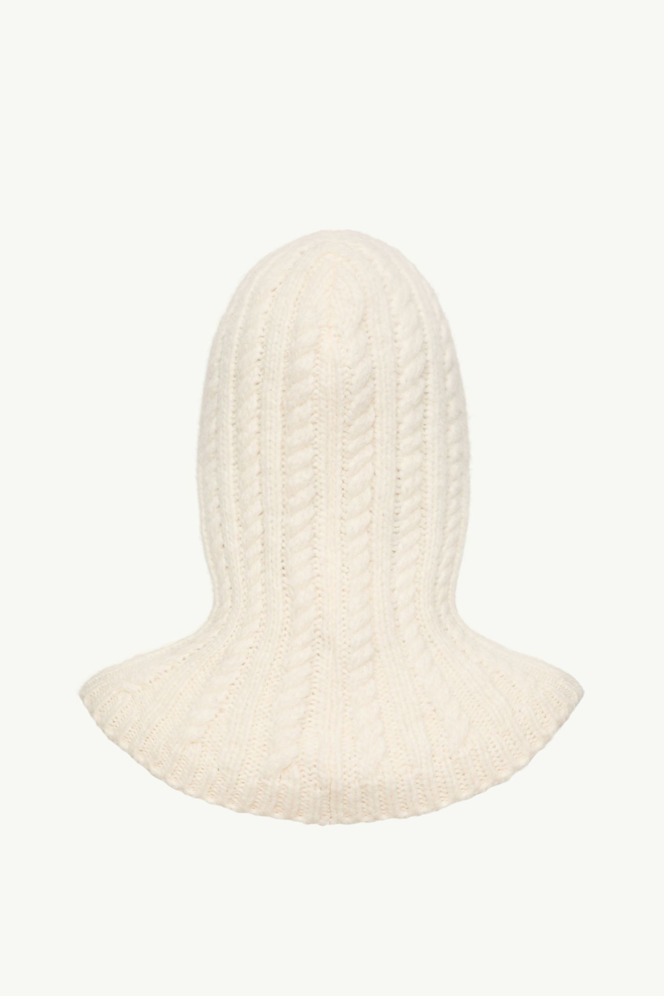 Cagoule en alpaga mélangé à maille torsadée Femmes Blanc Moncler 3