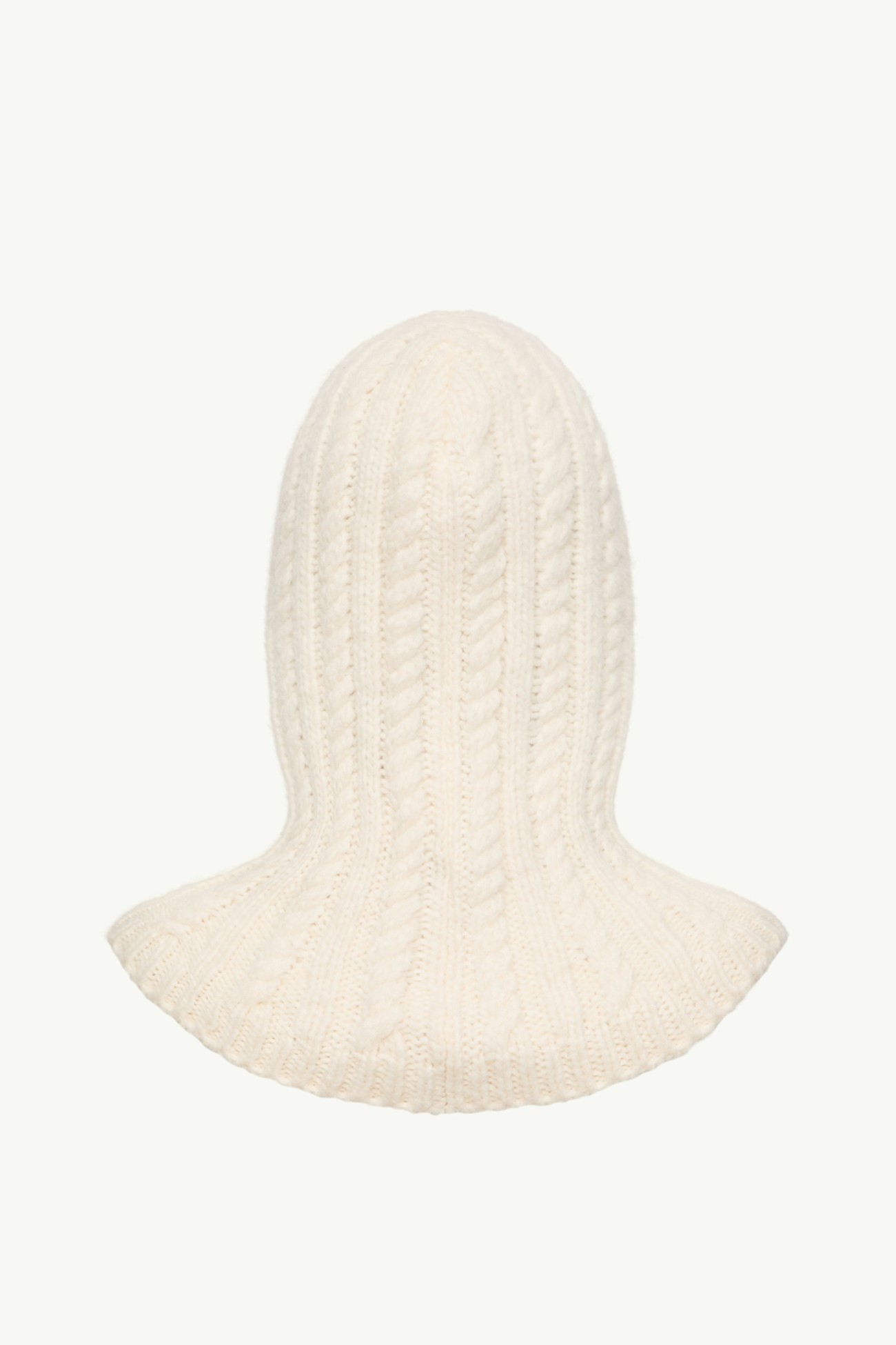 케이블 니트 알파카 혼방 발라클라바 여성 화이트 Moncler 3