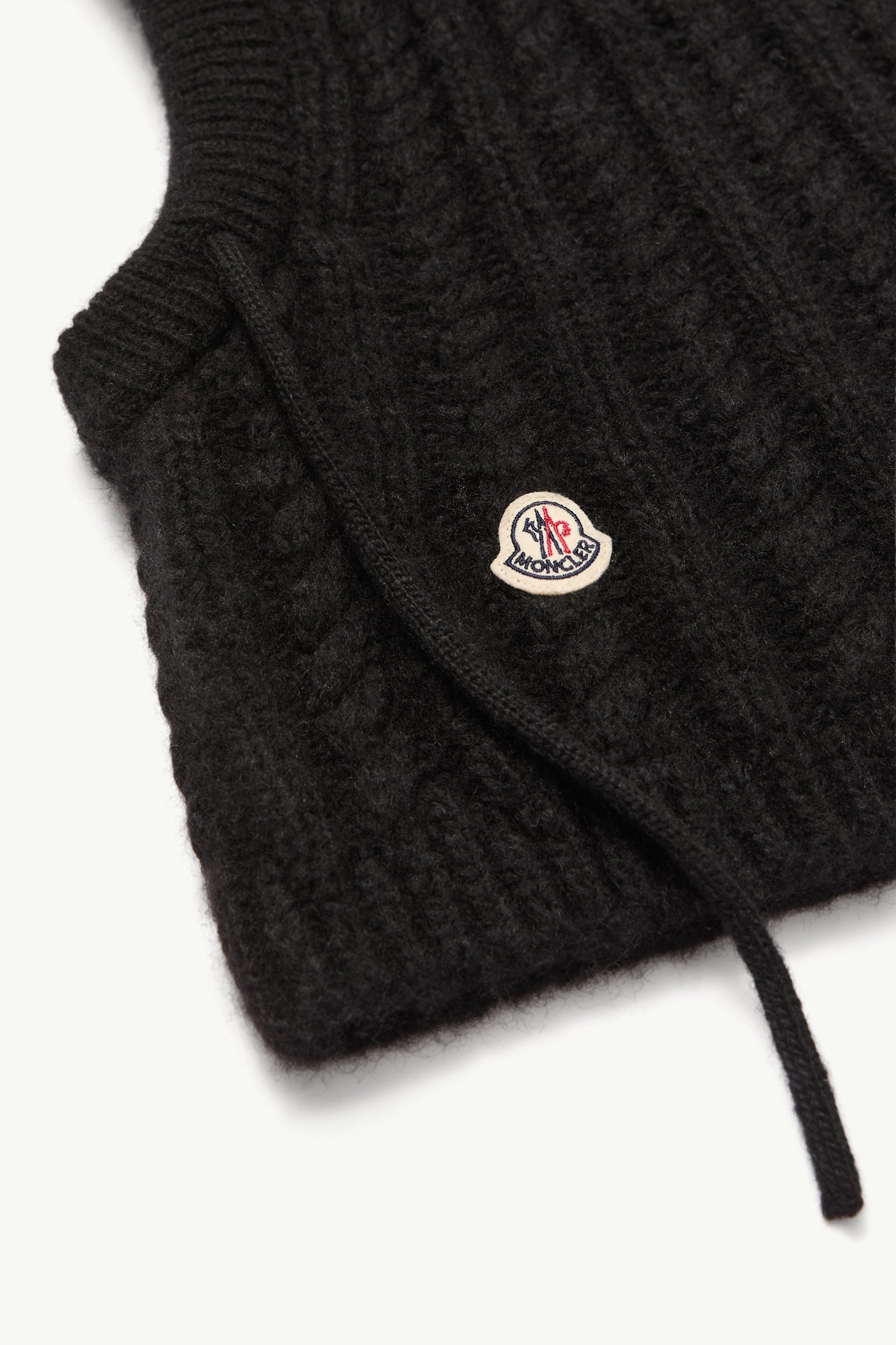 Black Cable Knit Alpaca Blend Balaclava - Hats & Beanies for Women