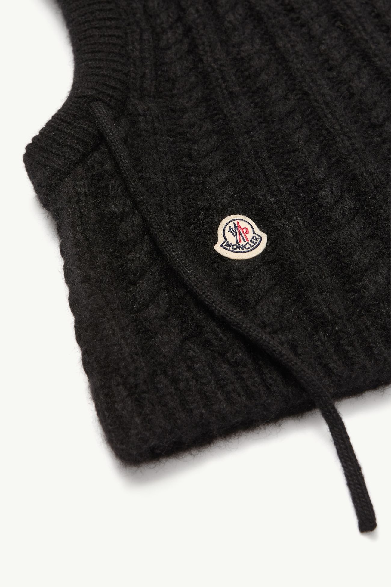 女士绞花针织羊驼毛混纺巴拉克拉法帽 女士 黑色 Moncler 2
