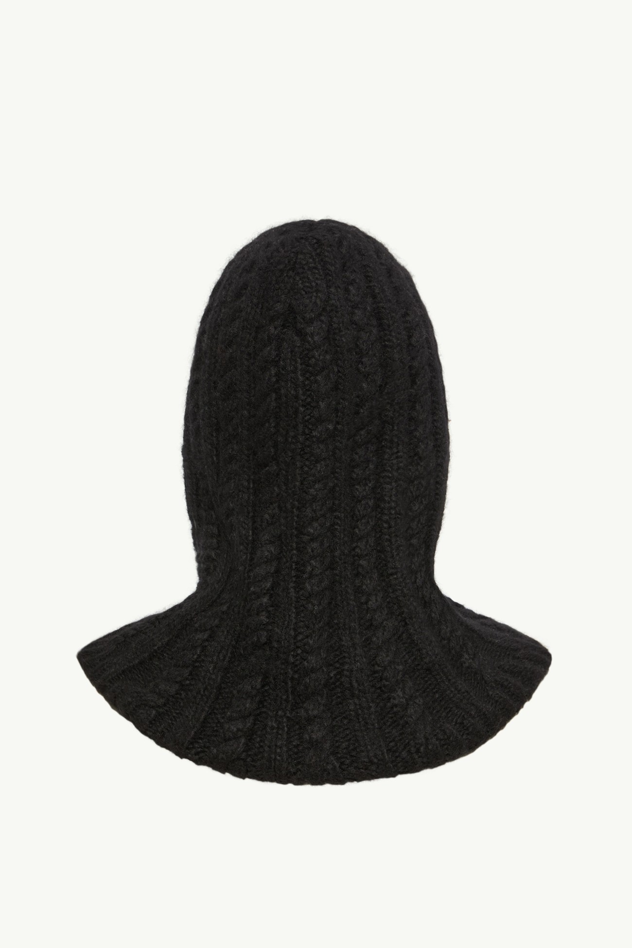 Cagoule en alpaga mélangé à maille torsadée Femmes Noir Moncler 3
