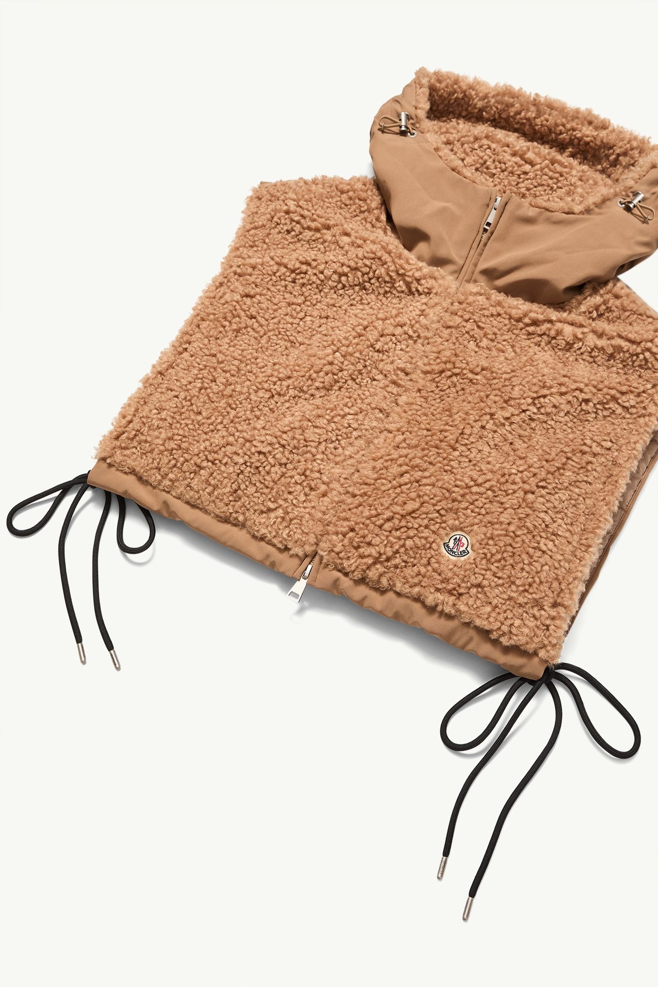 Salopette imbottita con cappuccio in pile effetto teddy Donna Verde Scuro Moncler 2