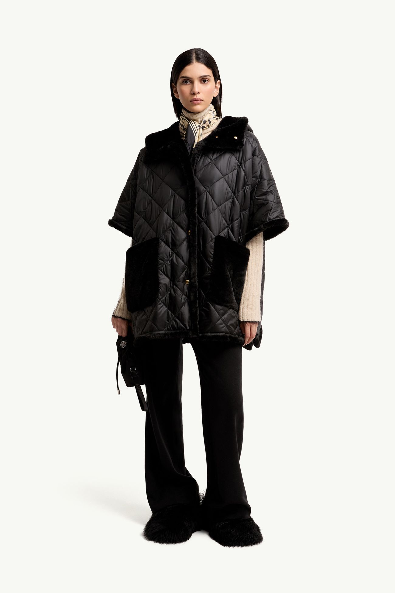 Reversible Hooded Cape Women Black Moncler 0