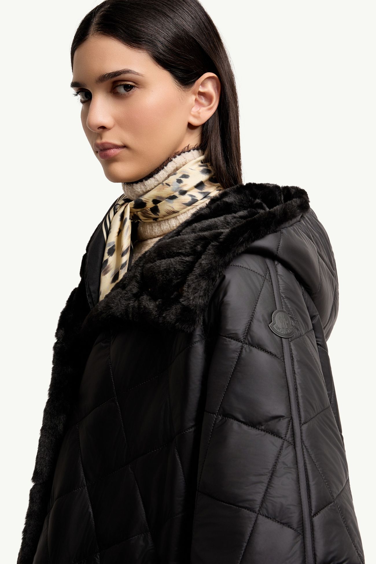 Reversible Hooded Cape Women Black Moncler 7