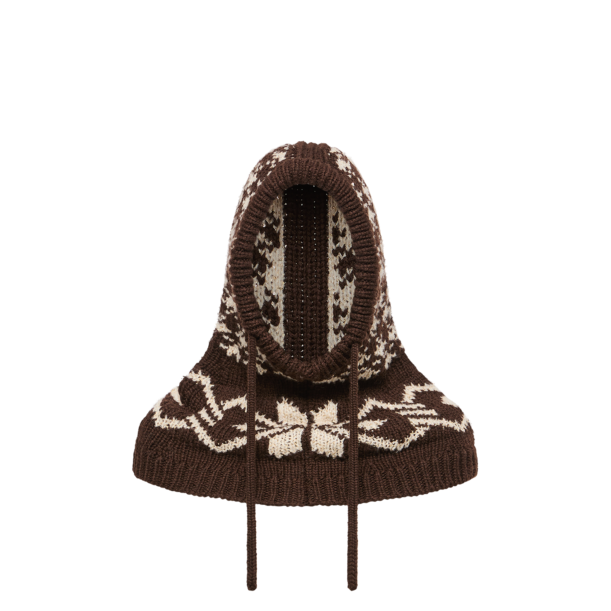 Moncler Women's Brown Patterned Knit Balaclava - Woman Hats One Size - Image 3