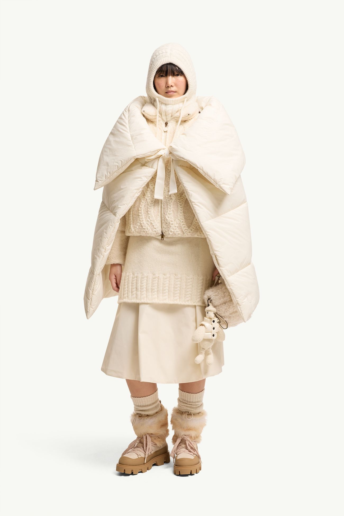 Taffeta Padded Cape Women White Moncler 0