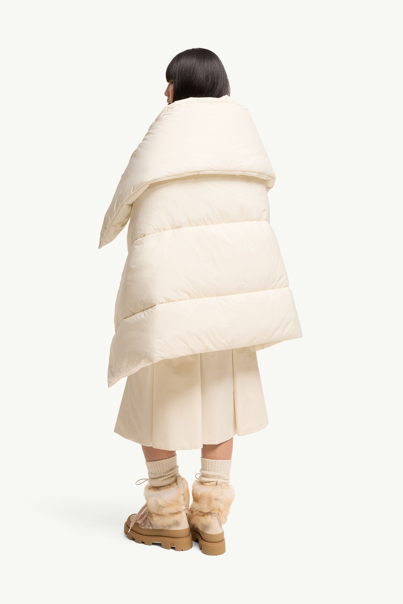 Cape matelassée en taffetas Femmes Blanc Moncler 4