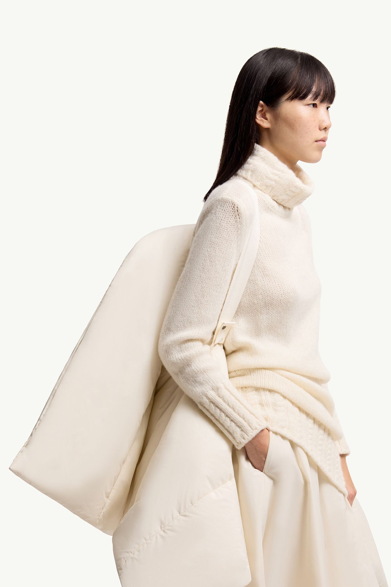 Cape matelassée en taffetas Femmes Blanc Moncler 5