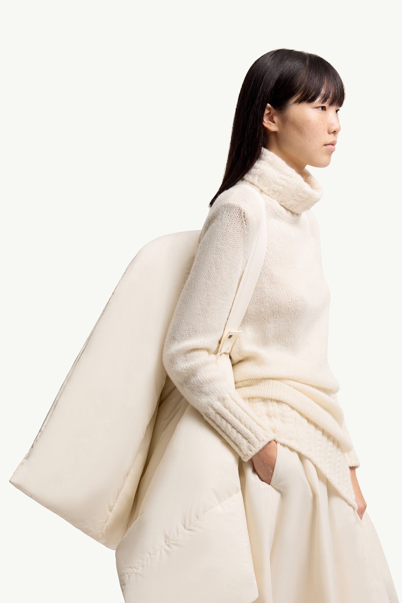 Mantella in taffetà imbottita Donna Bianco Moncler 5