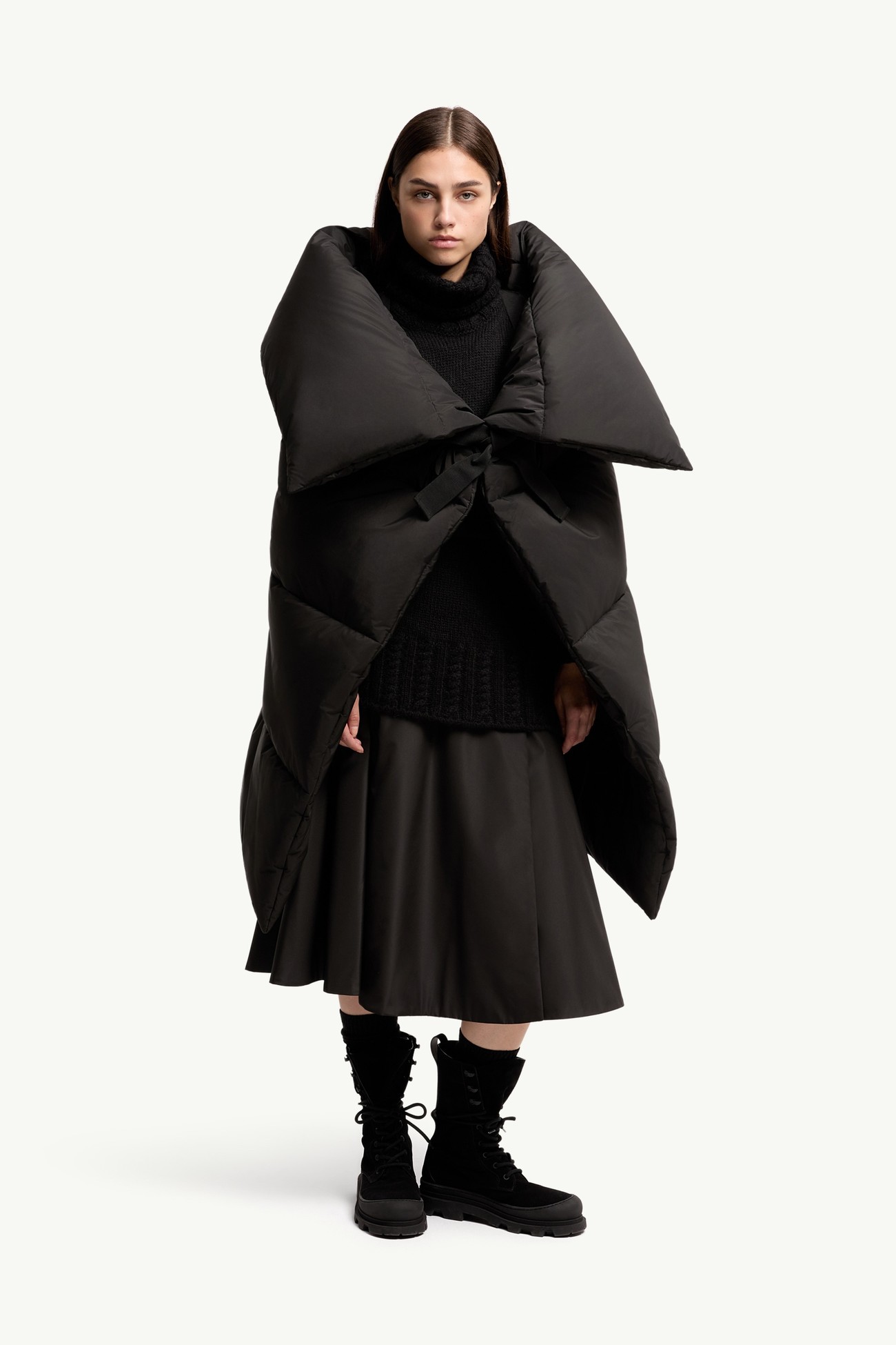 Taffeta Padded Cape Women Black Moncler 3