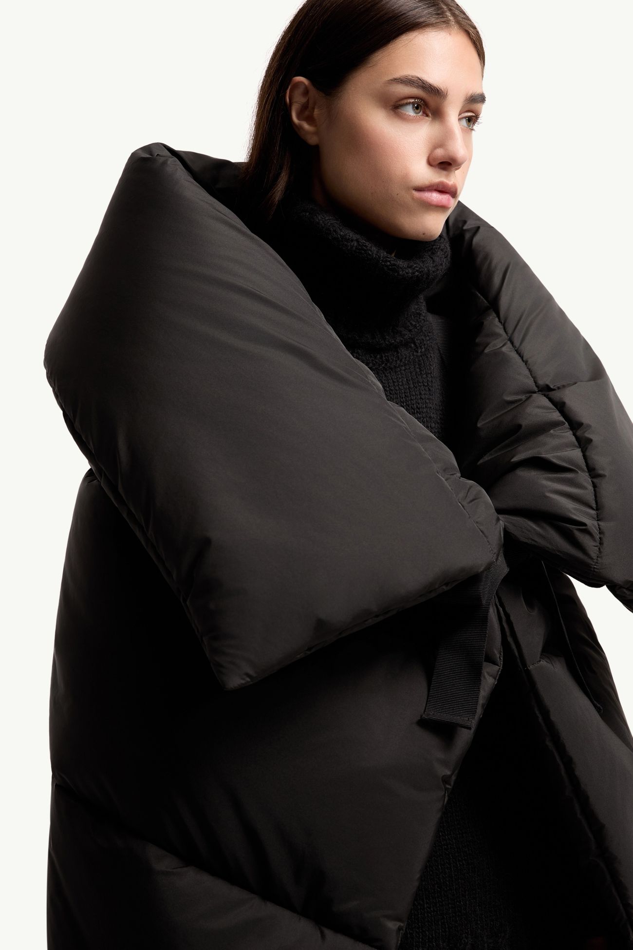 塔夫綢夾層斗篷 女士 黑色 Moncler 6