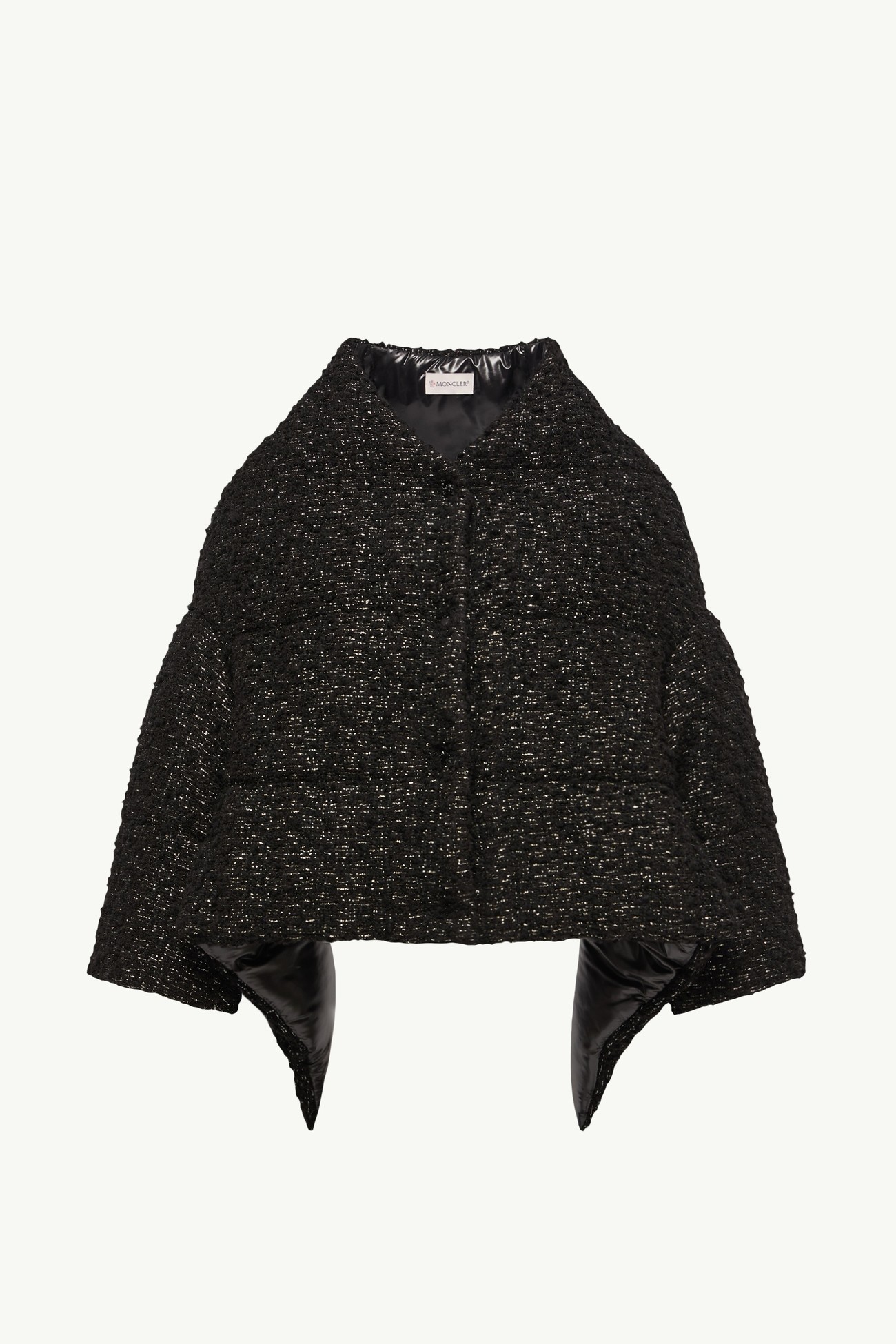 Wool Blend Tweed Cape Women Black Moncler 2