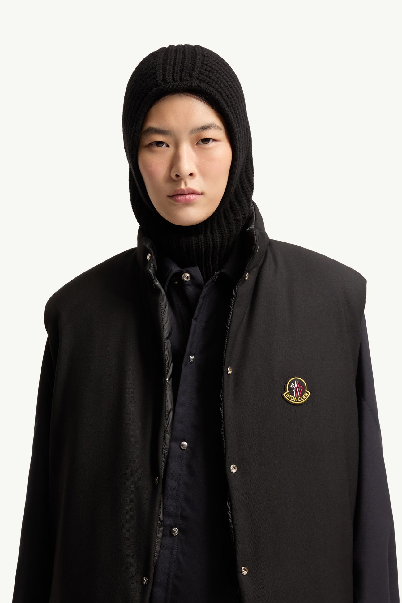 羊毛和羊絨防風雪面罩式風帽 女士 黑色 Moncler 1