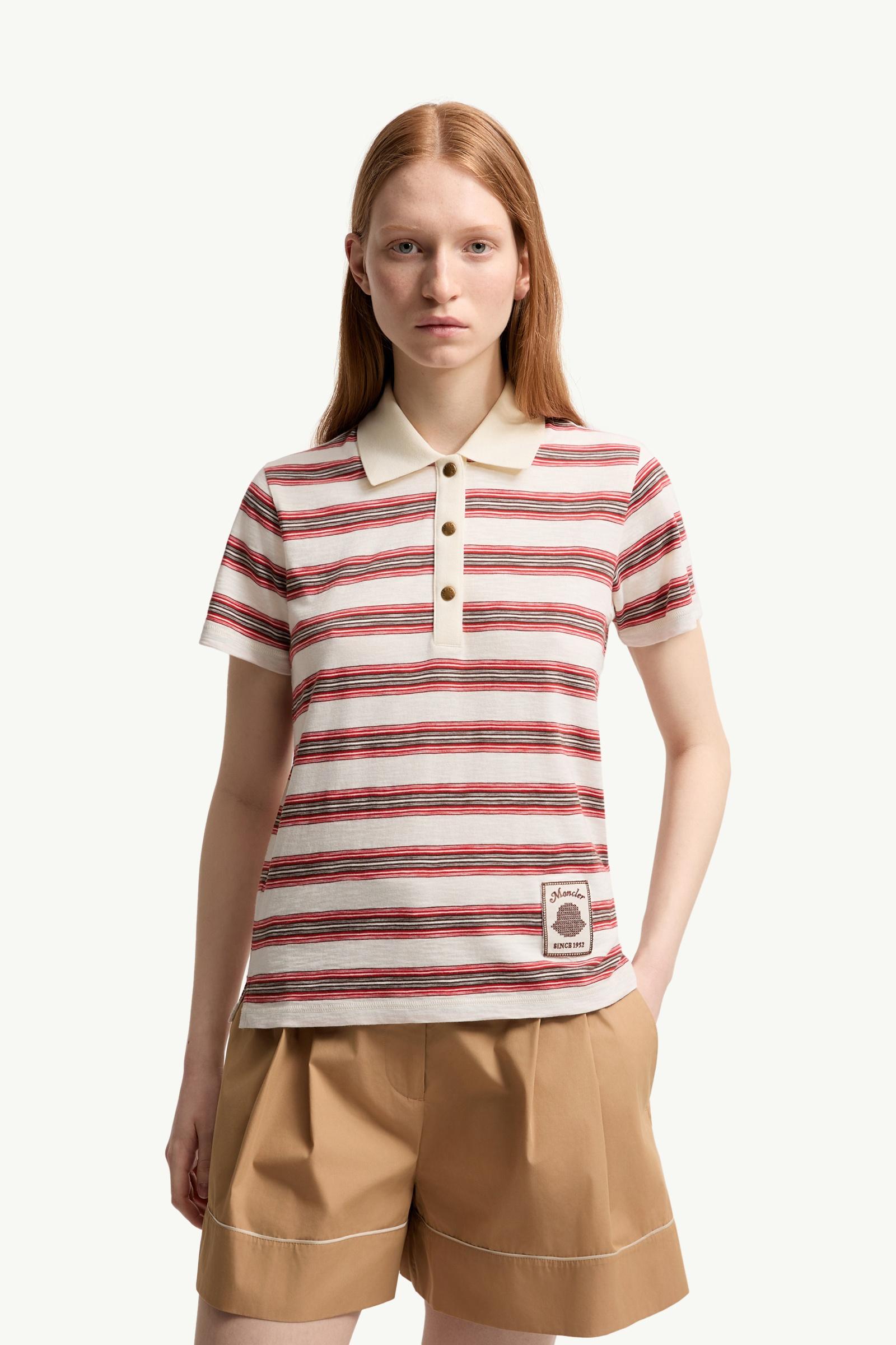 ホワイト& レッド ポロシャツ : トップ＆Tシャツ 向けの レディース