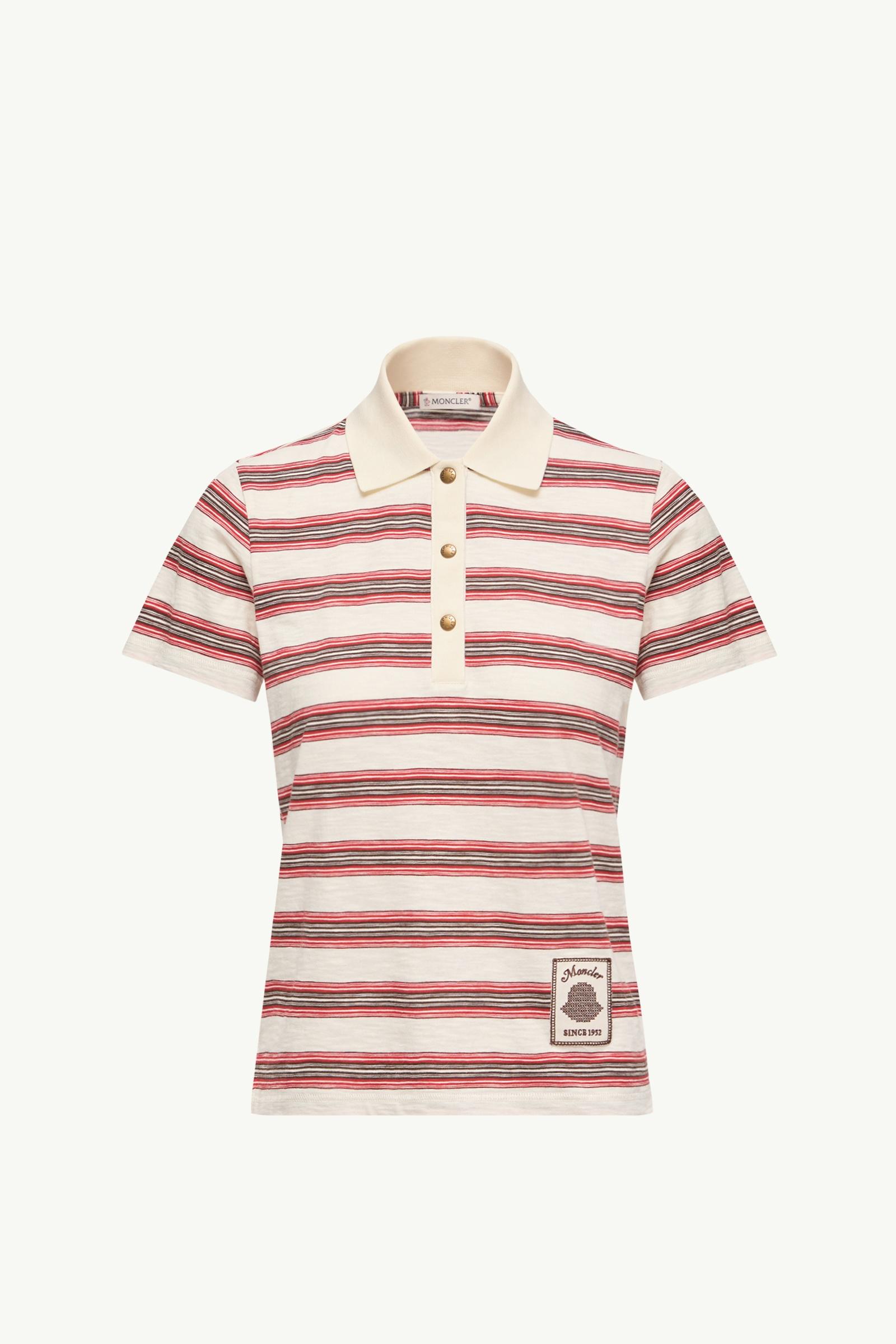 條紋棉質Polo恤 女士 白色和紅色 Moncler, 1 of 0