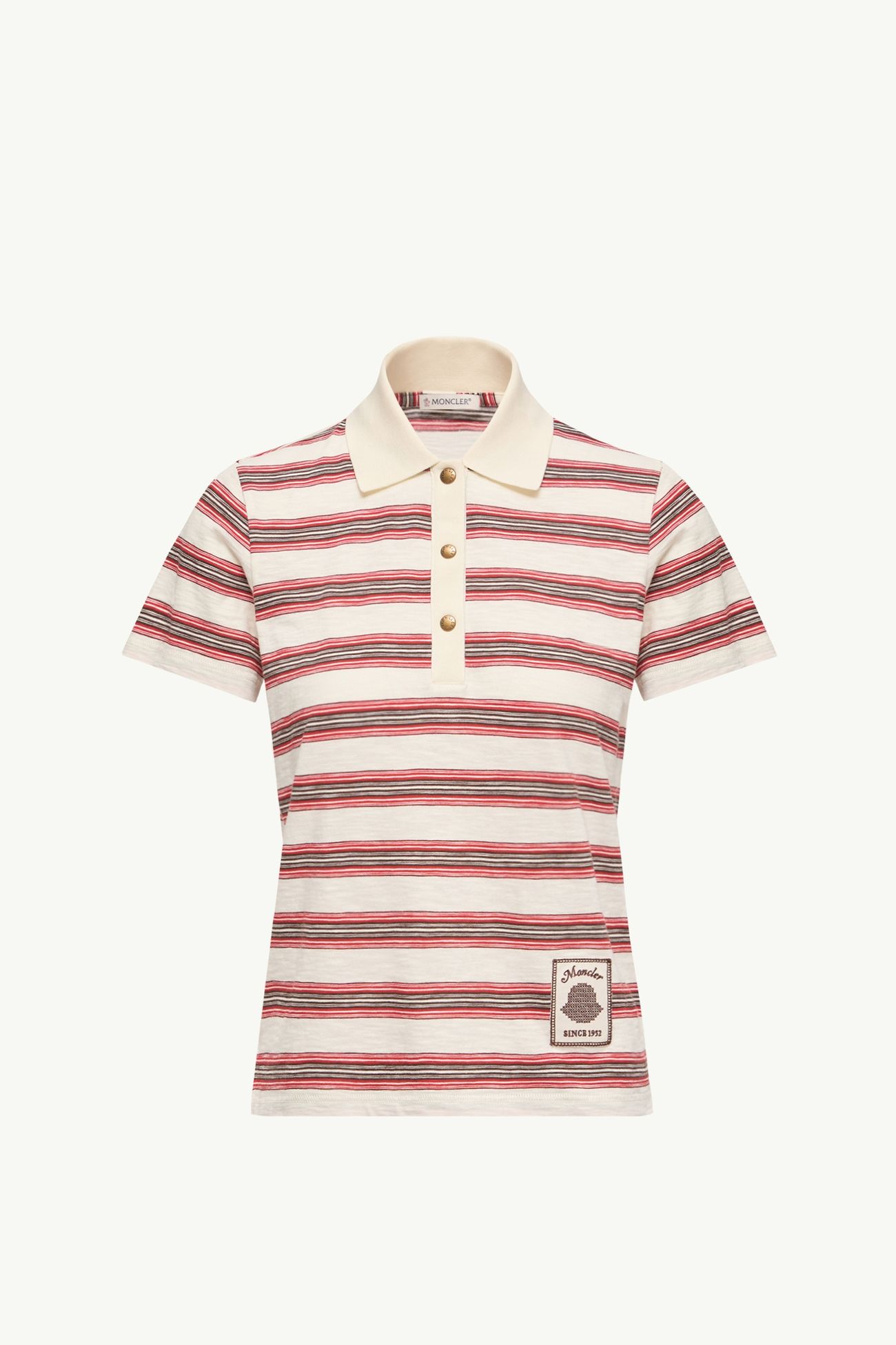Polo en coton rayé Femmes Blanc & Rouge Moncler 2