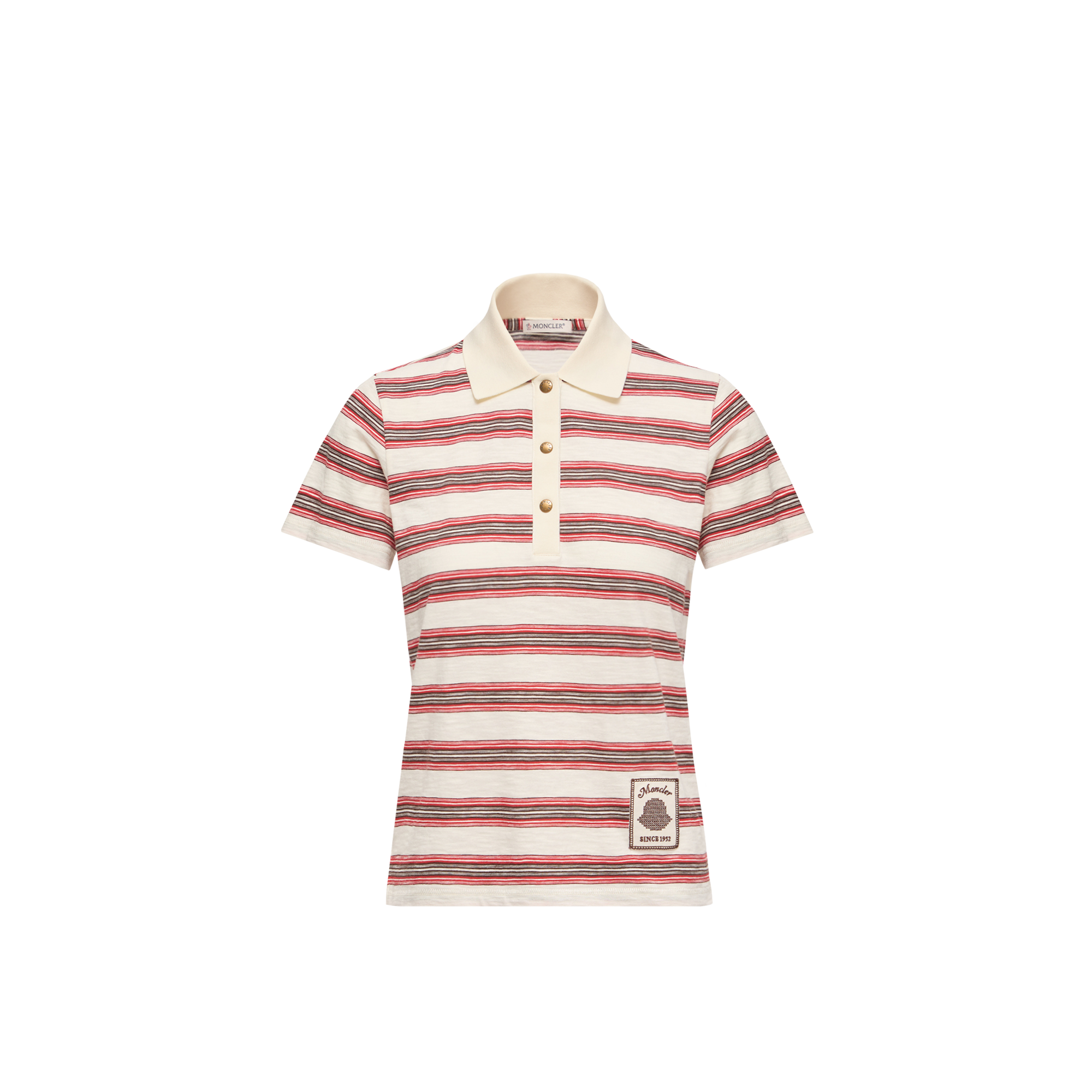 Moncler   Striped Cotton Polo Shirt for Women, Size: Xs