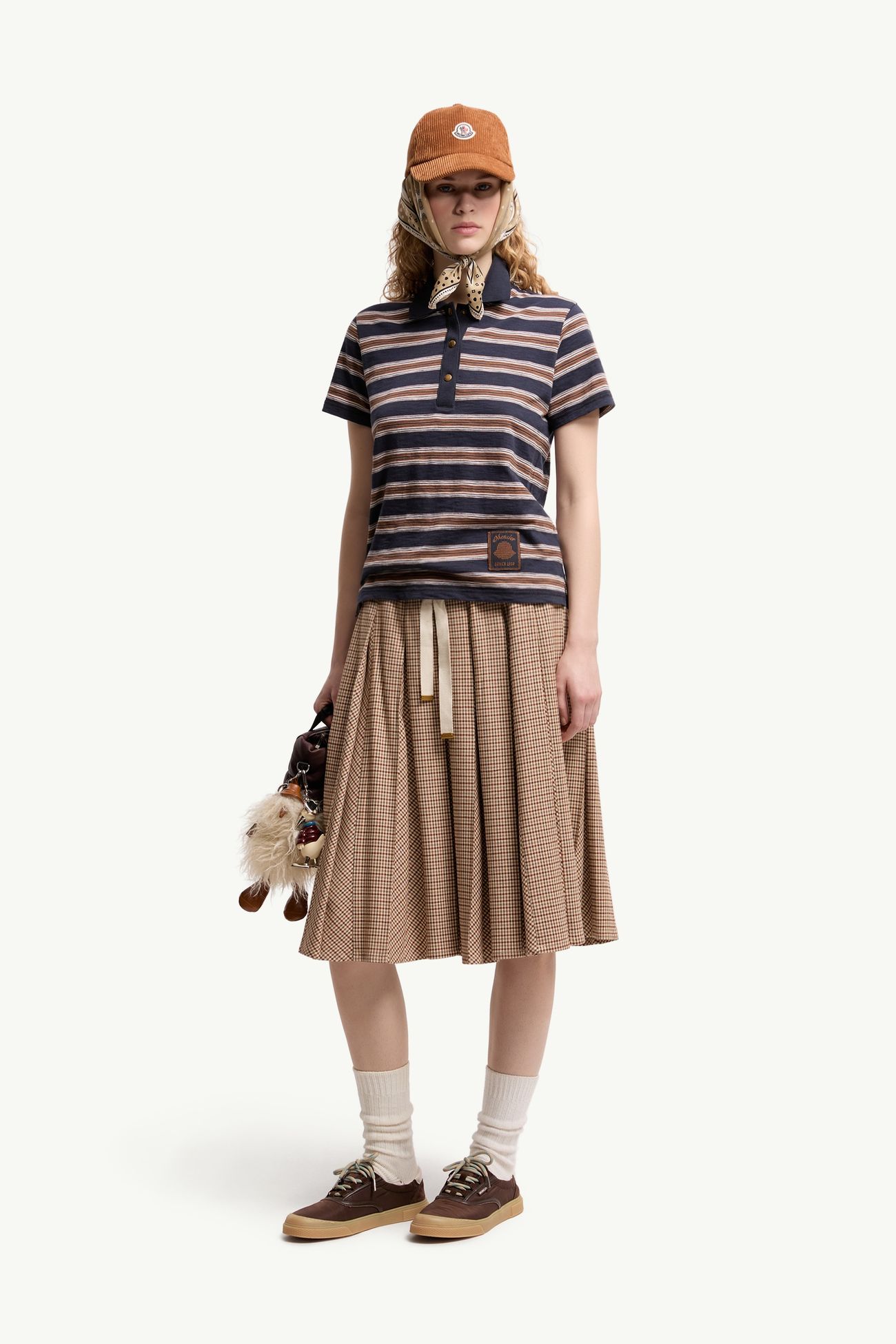 女士条纹棉质Polo衫 女士 蓝色 & 蓝色印花 Moncler 0