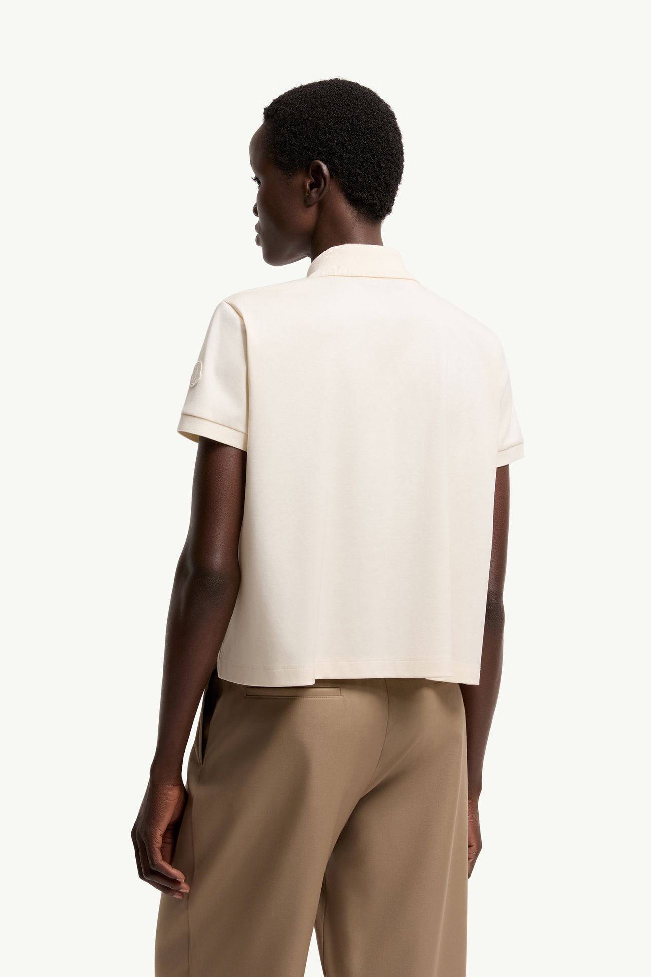 Polo de algodón con logotipo de grogrén Mujer Blanco Moncler 4